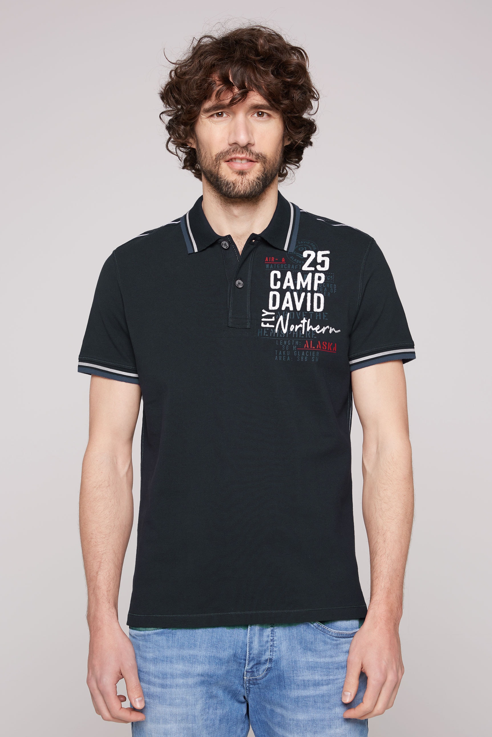 CAMP DAVID Polo marškinėliai su Label-Applikation...