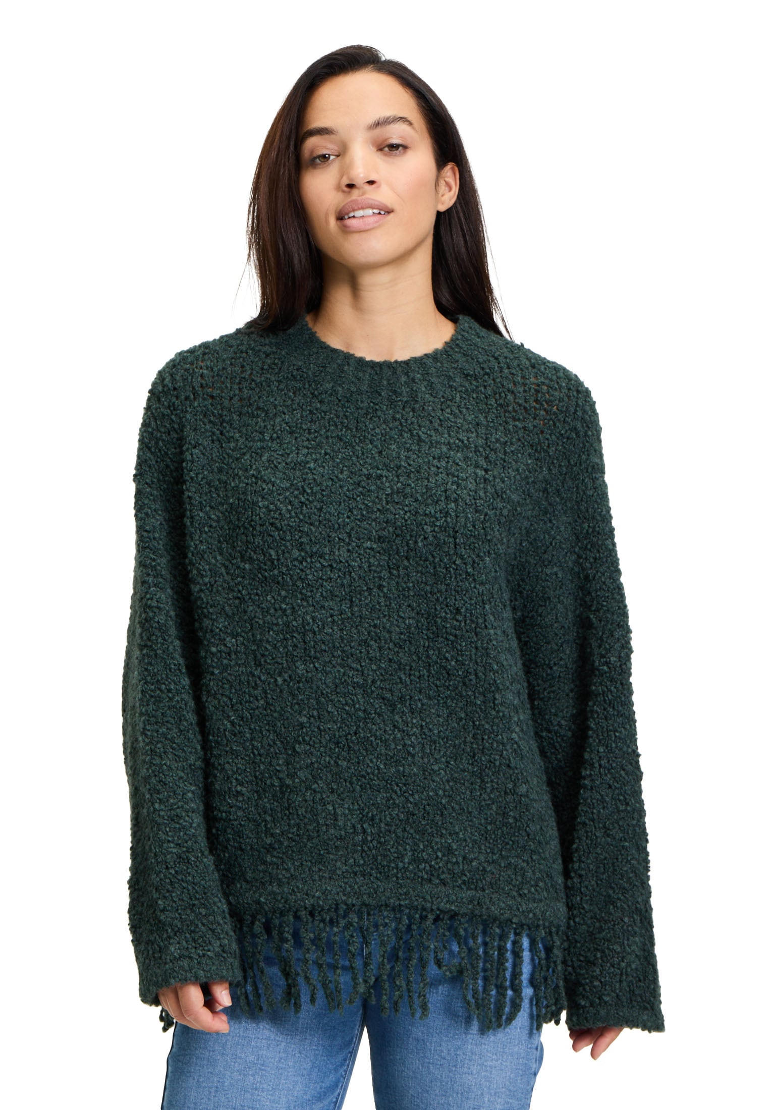 Cartoon Strickpullover "Damen Strickpullover mit Fransen" 1 Stk. tlg. Frans günstig online kaufen