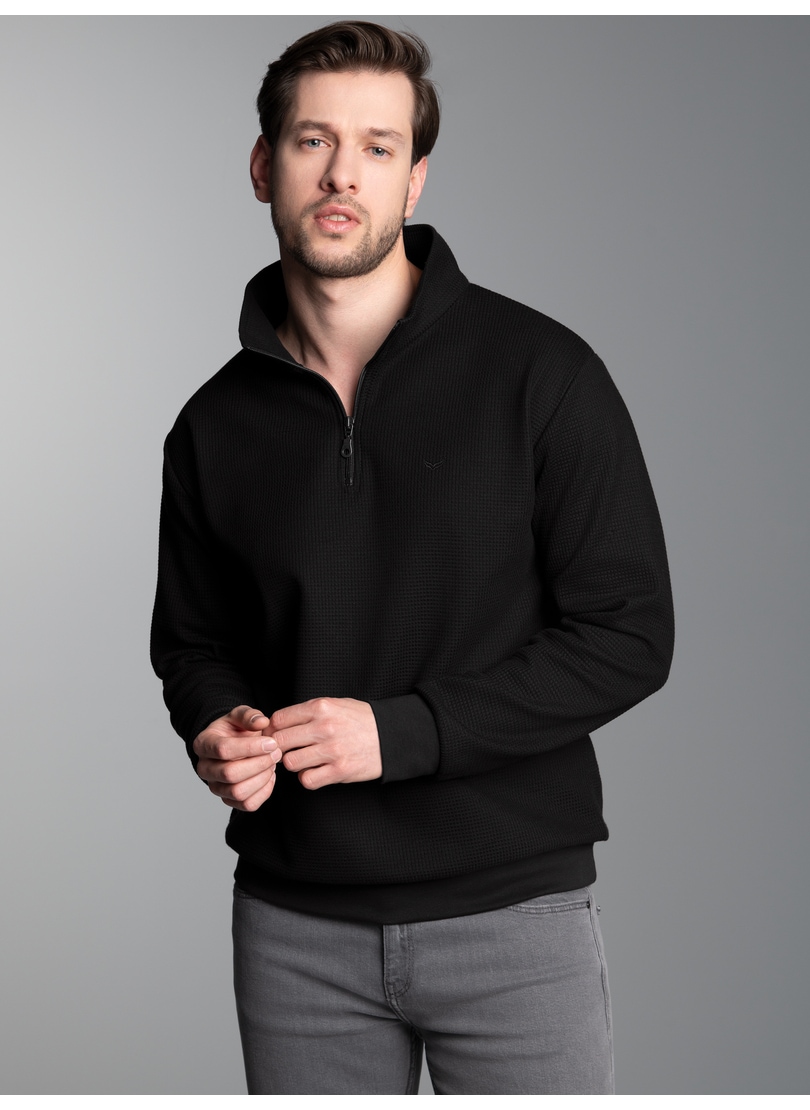 Trigema Sweatshirt »TRIGEMA Troyer in Waffeloptik«
