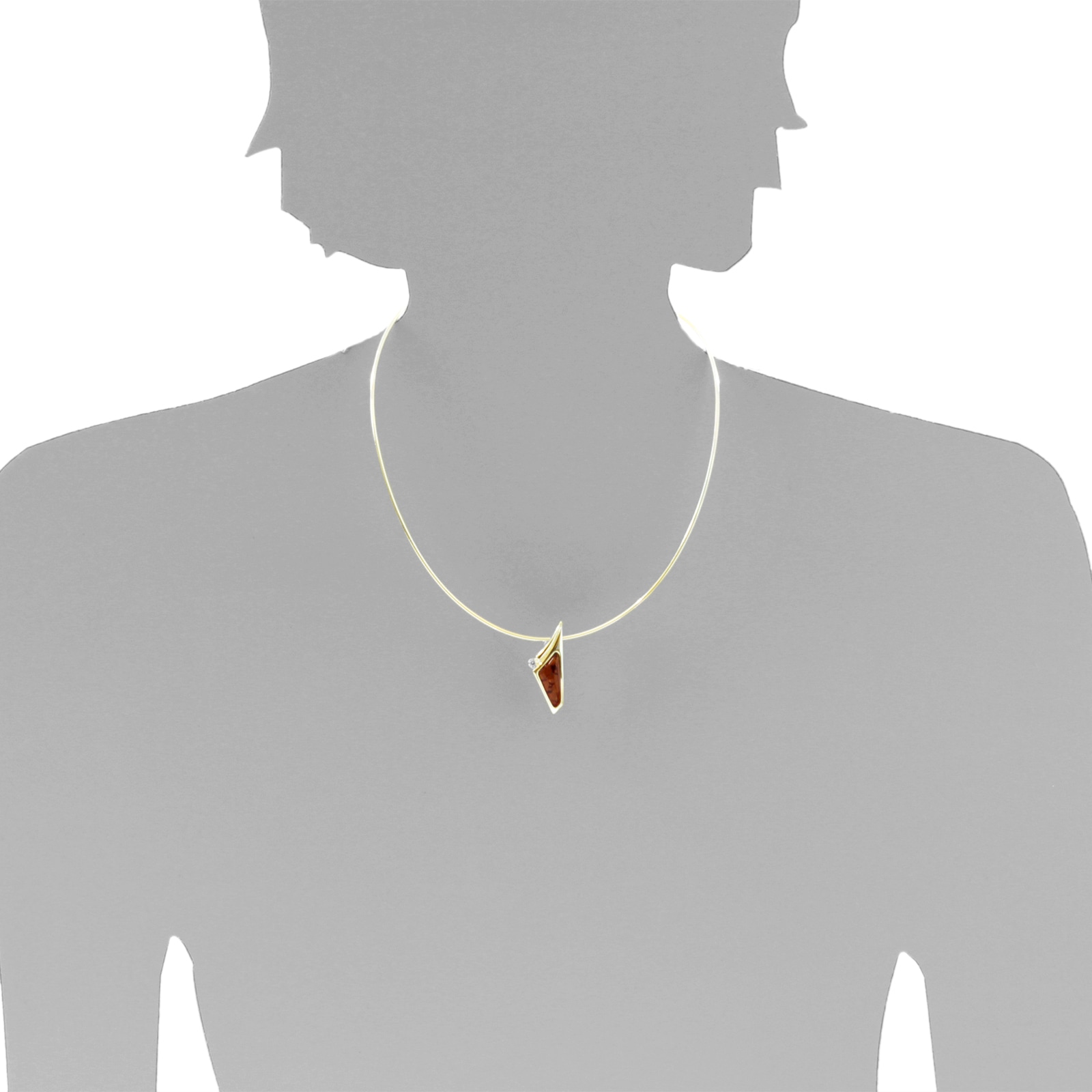 OSTSEE-SCHMUCK Kette mit Anhänger »- Gleiter-Agneta - Silber 925/000, vergoldet - Bernstein/Zirk.«