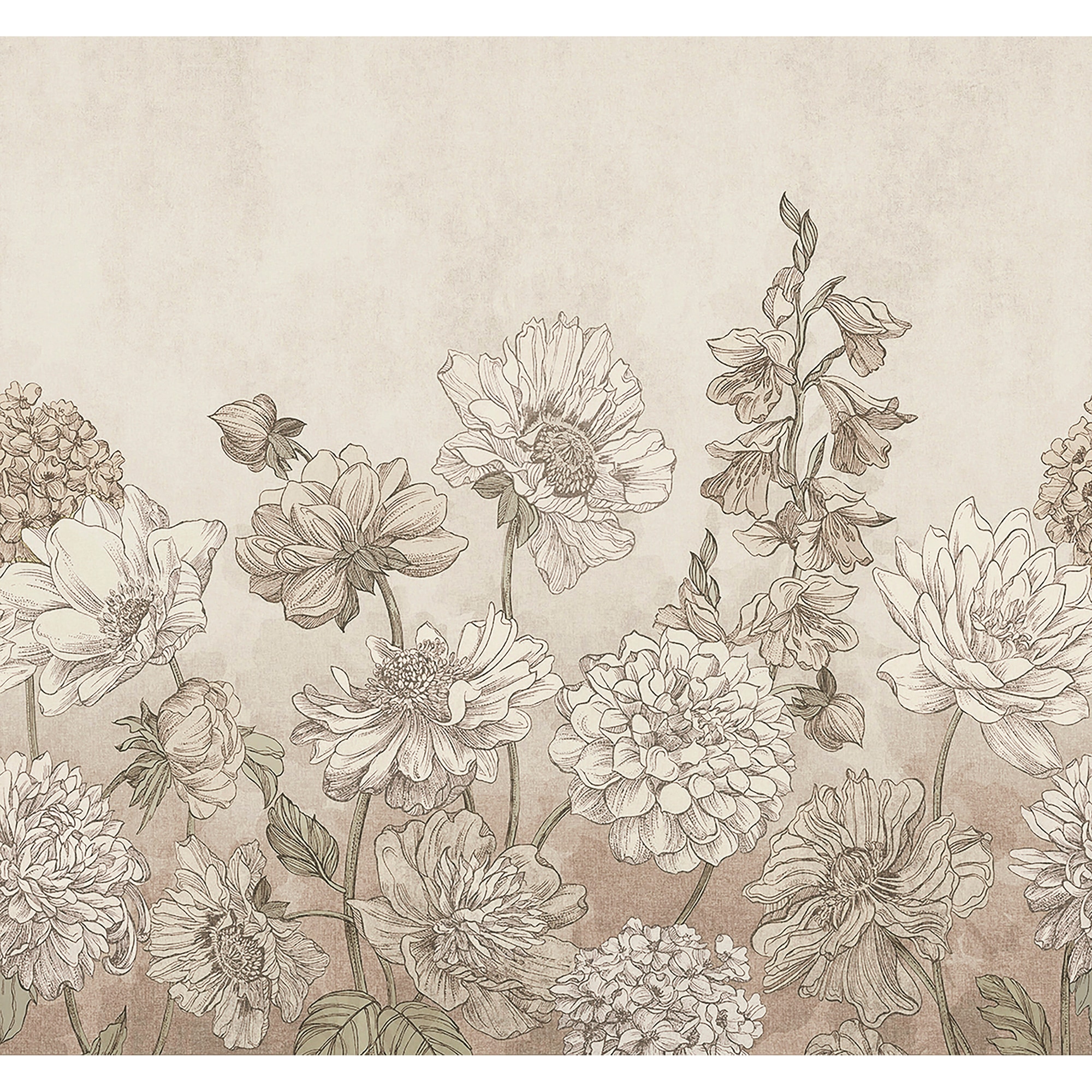 Art for the home Fototapete »Gedämpfte Blumenmuster«, geblümt, Design Tapeten