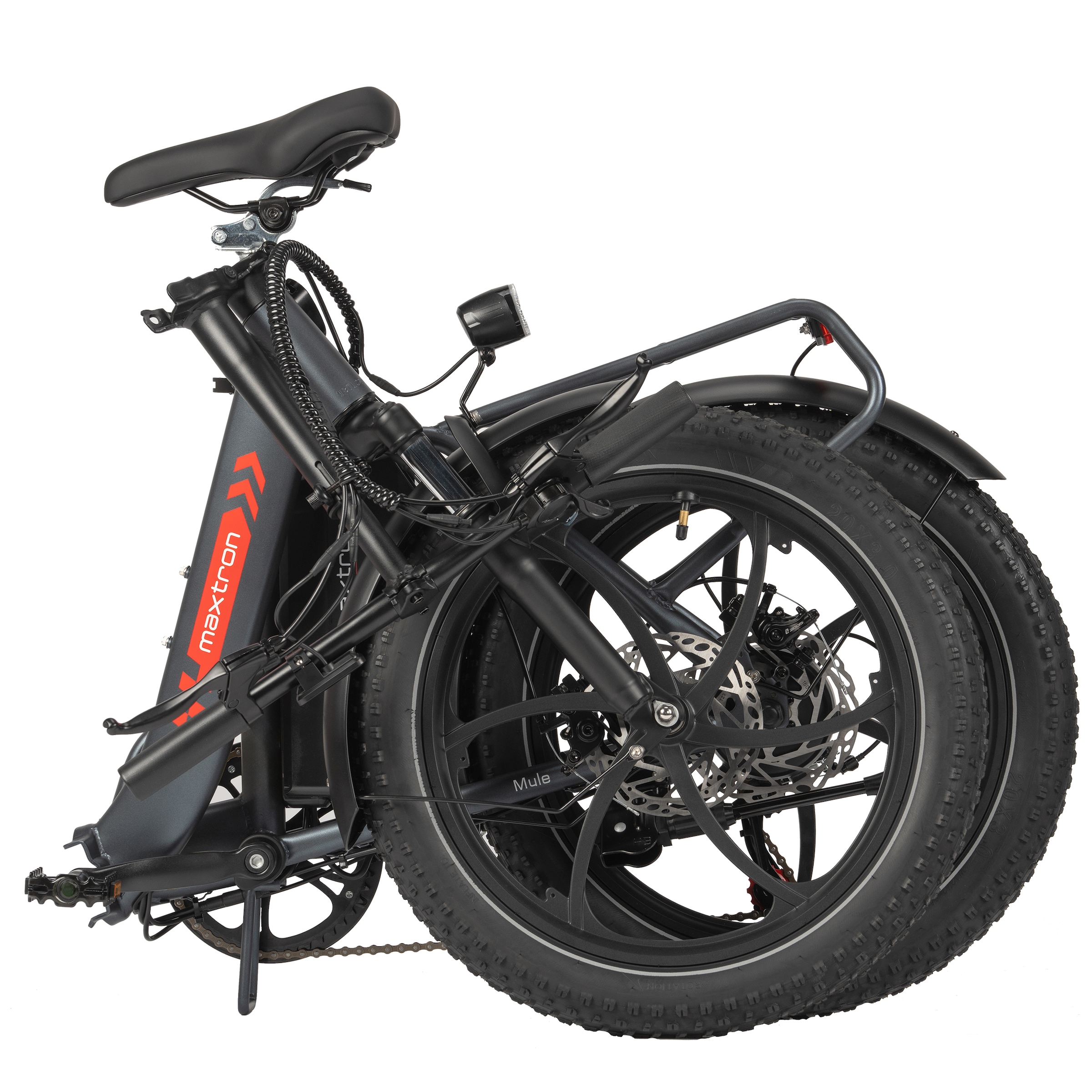 Maxtron »Maxtron MULE Klapprad« 7 Gang Shimano ALTUS Schaltwerk Kettenschaltung 350 W Packung,  Stadt & Abenteuer: 20" Fatbike mit XXL 20Ah Akku.