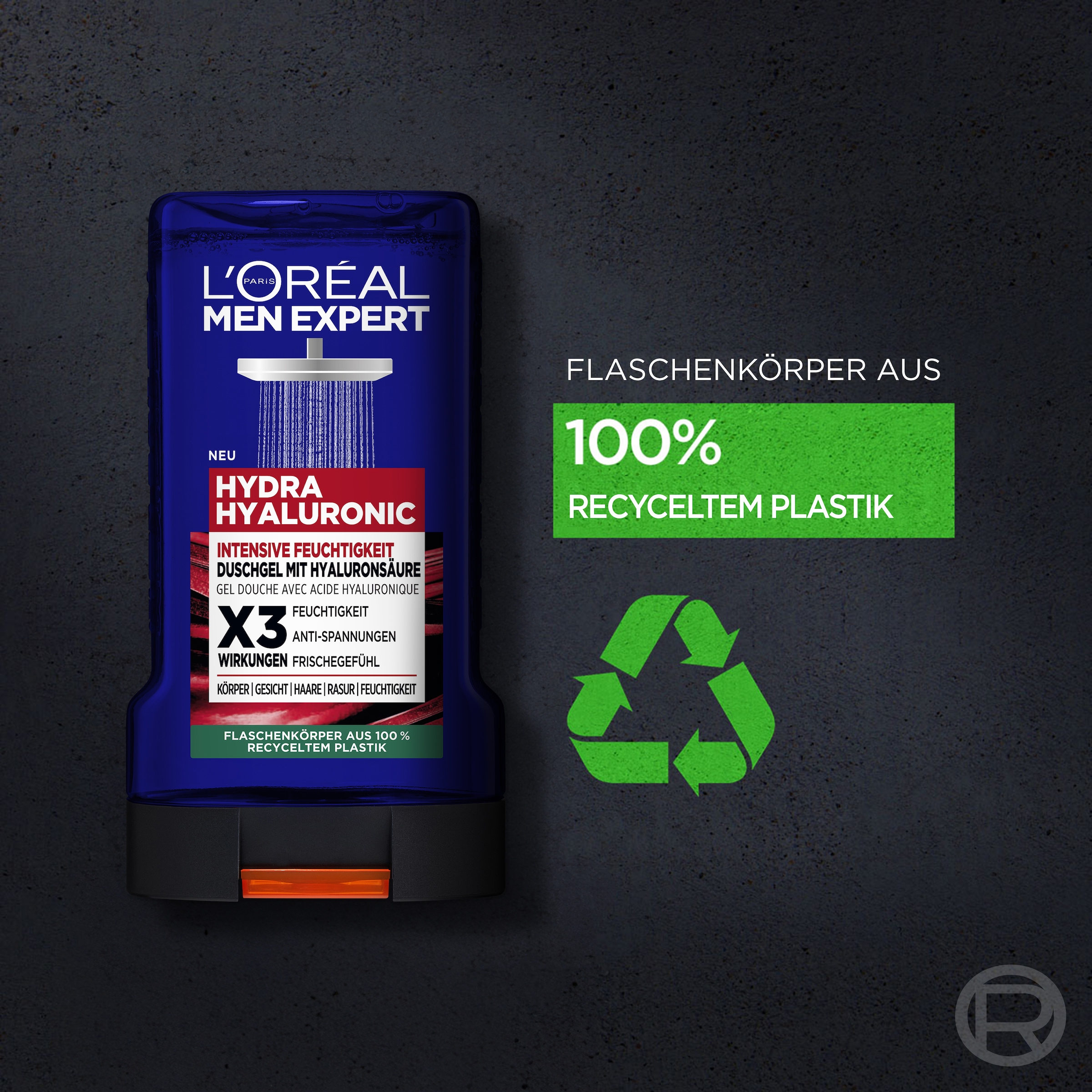 L'ORÉAL PARIS MEN EXPERT Duschgel »L'Oréal Men Expert Hydra Hyaluronic Duschgel«, (Packung, 6 tlg.)