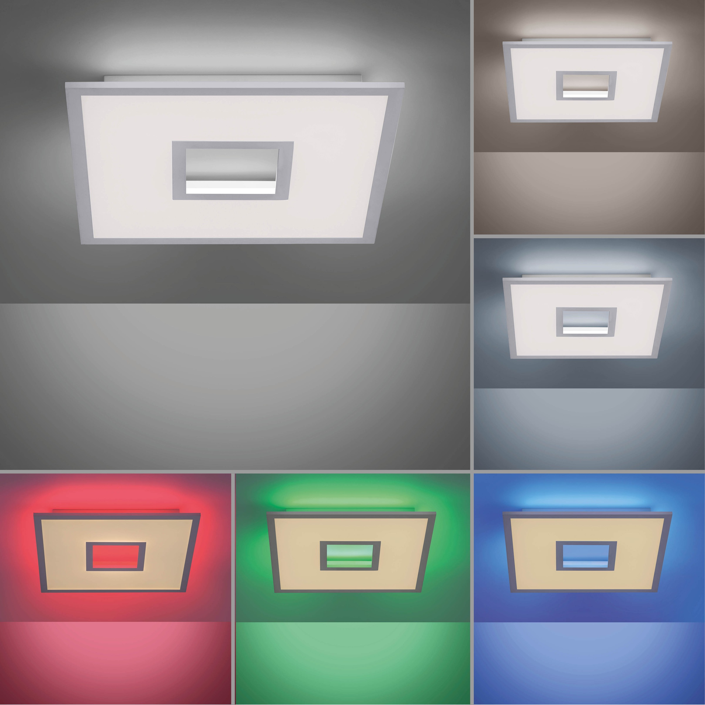 JUST LIGHT LED Deckenleuchte »RECESS«, 1 flammig, Leuchtmittel LED-Board | LED fest integriert, dimmbar über Fernbedienung