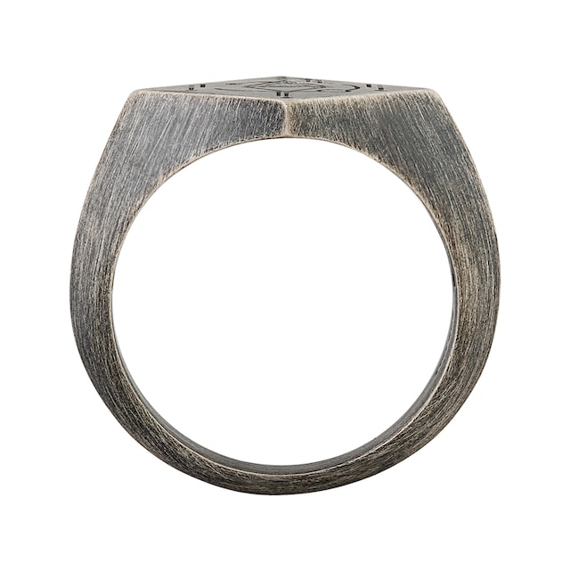 BAUR Silber Motiv« | CAÏ matt Black Raute Tattoo Fingerring Siegelring oxidiert Friday »925