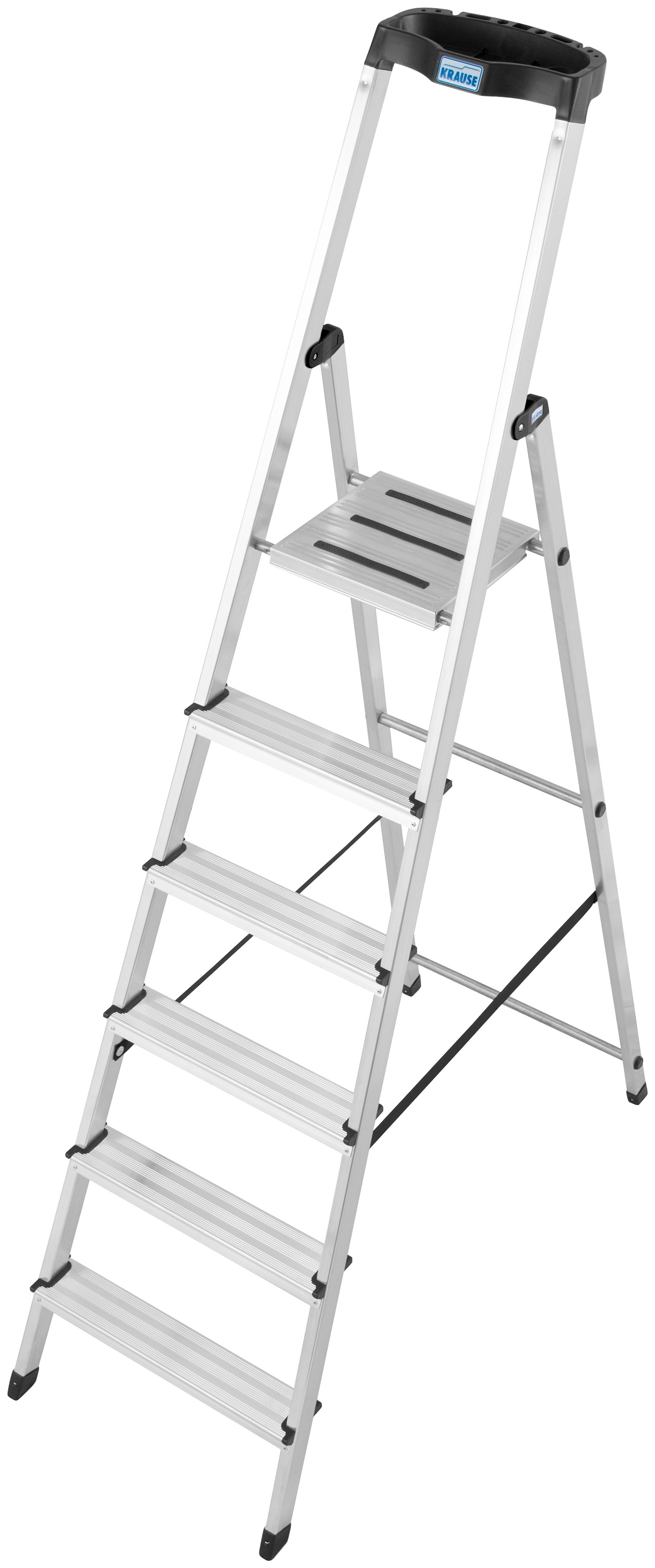 KRAUSE Stehleiter "Safety", Aluminium, 1x6 Stufen, Arbeitshöhe ca. 325 cm