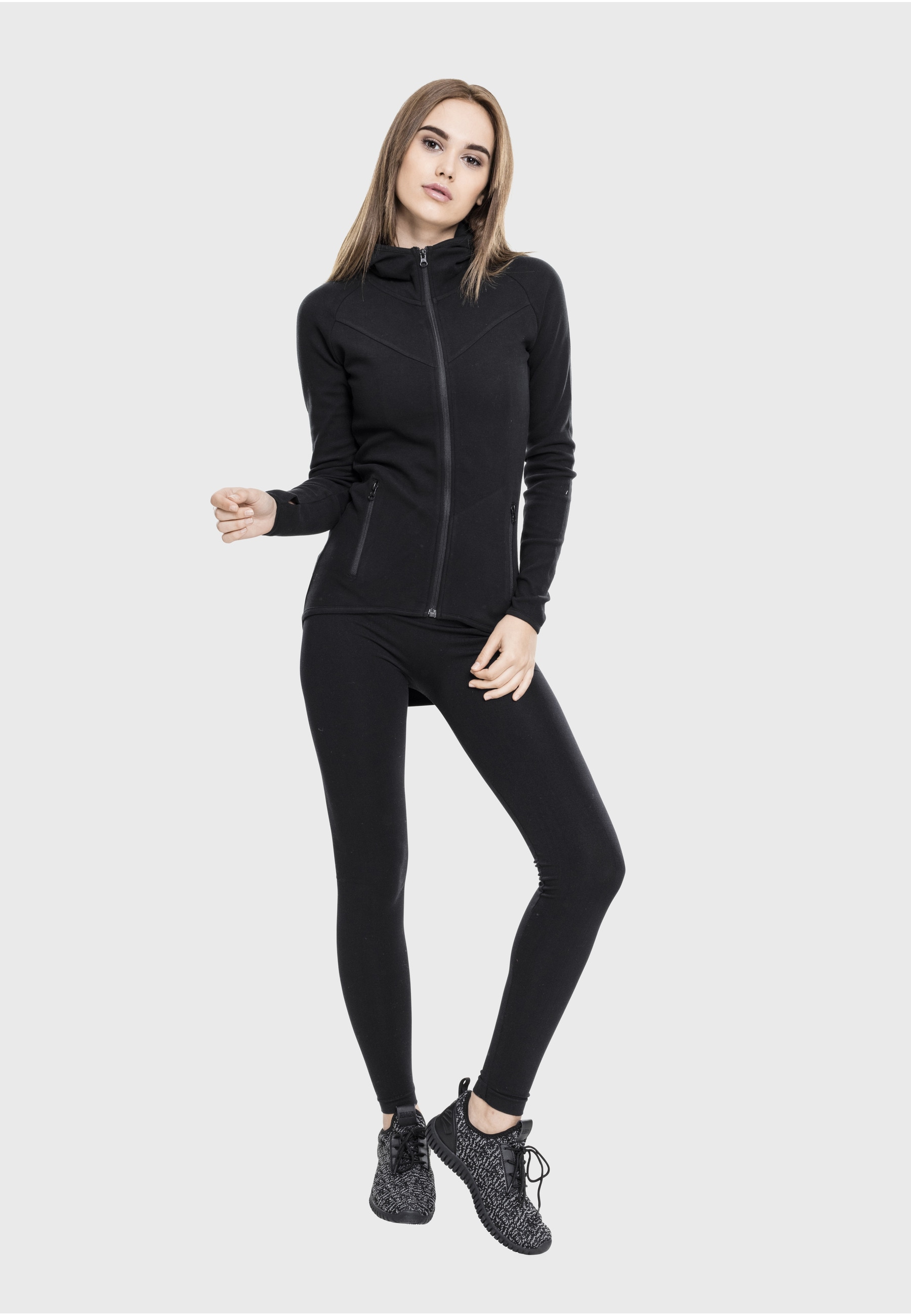 URBAN CLASSICS Sweatjacke »Urban Classics Damen Ladies Athletic Interlock Zip Hoody« 1 Stk.