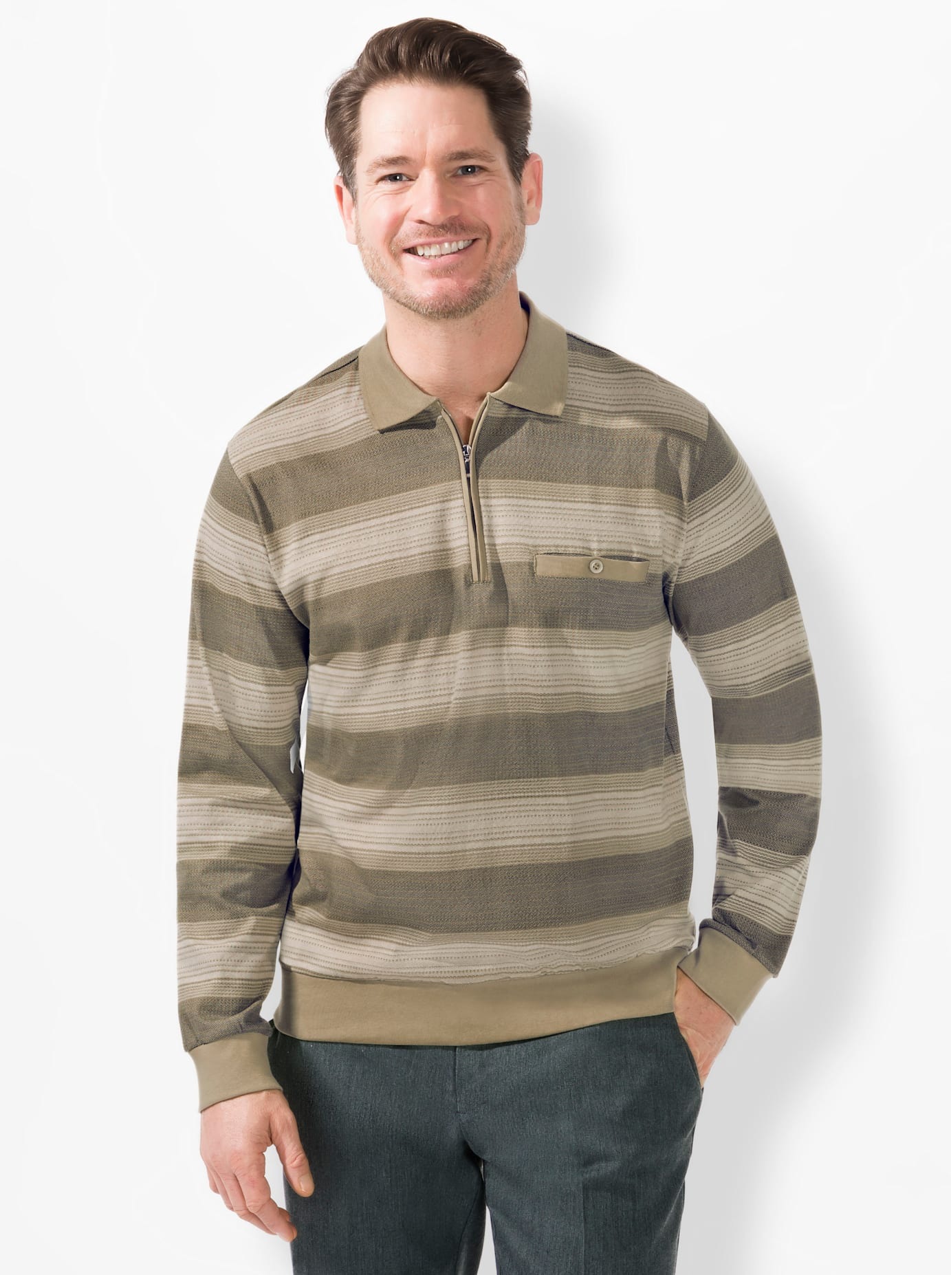 Marco Donati Poloshirt "Langarm-Shirt" 1 Stk. günstig online kaufen