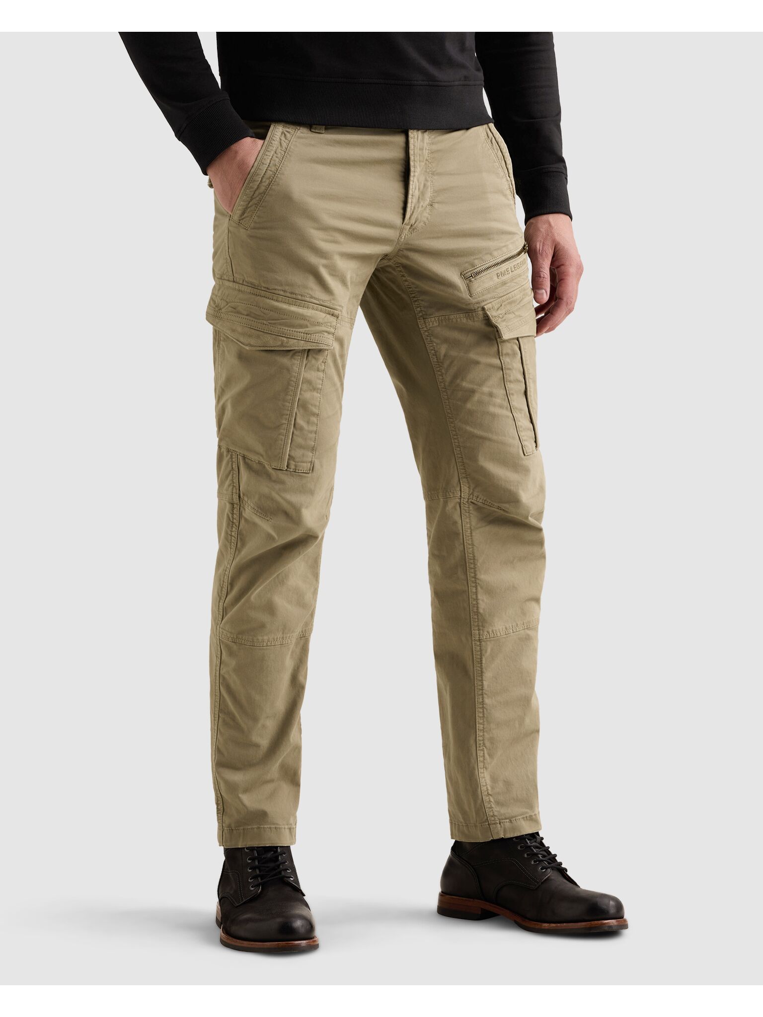 PME LEGEND Cargohose "Nordrop Stretch Twill" mit Logo Stickerei