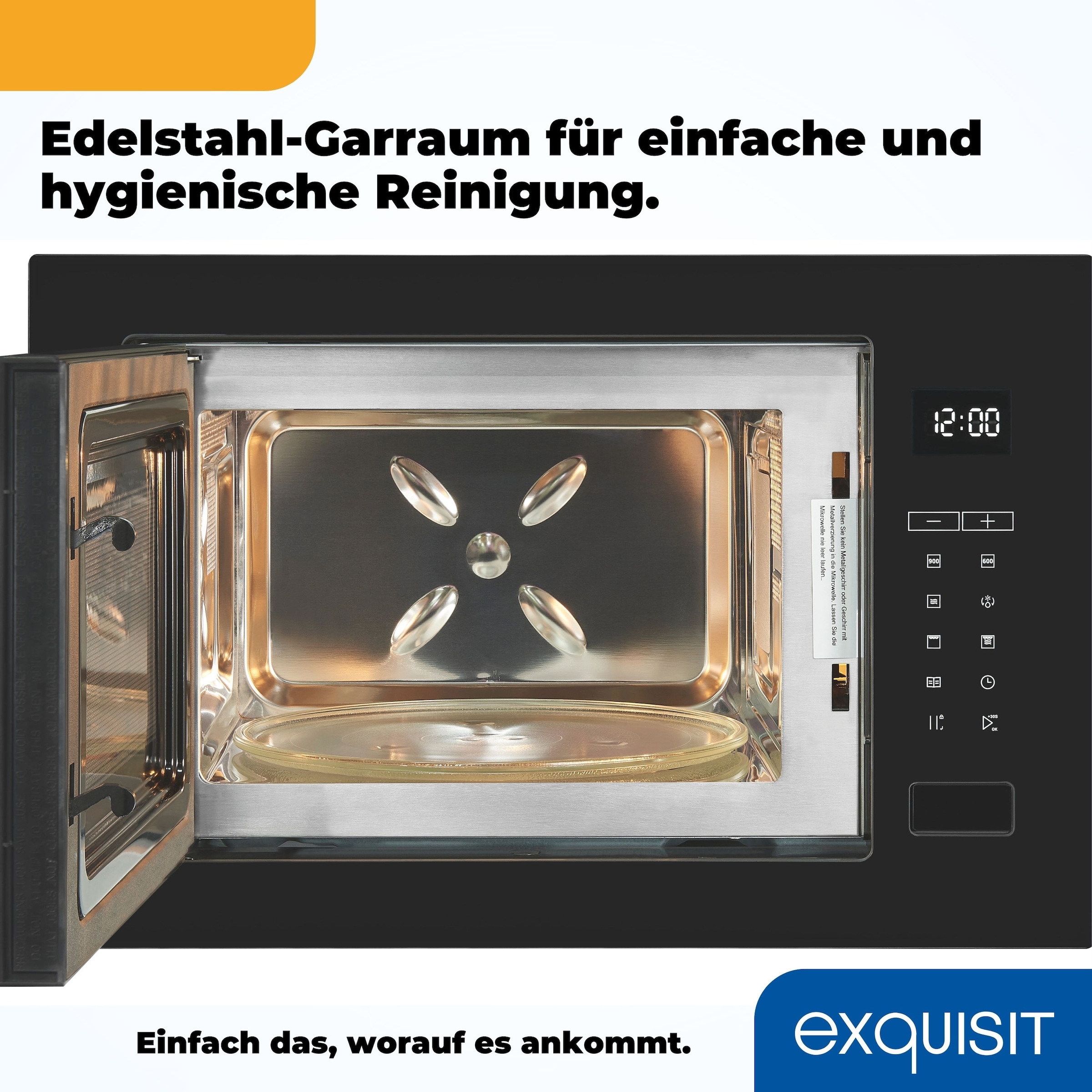 exquisit Einbau-Mikrowelle »EMW25-G-020«, Grill-Mikrowelle, 1450 W