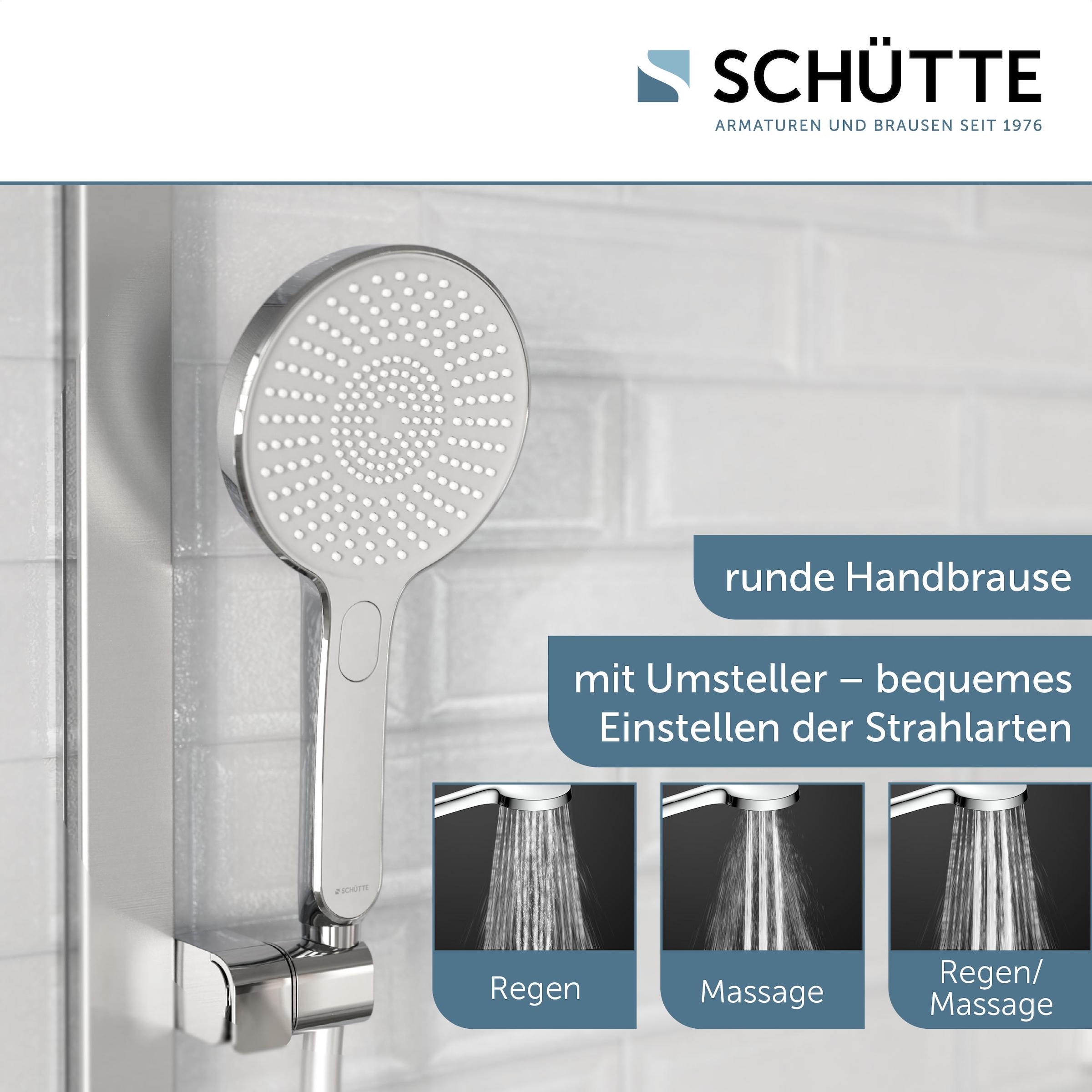 Schütte Stangenbrause-Set »KARIBIK Stangenbrause-Set, Chrom/Hellgrau, oval«, (Komplett-Set, 4 tlg.), chrom/hellgrau
