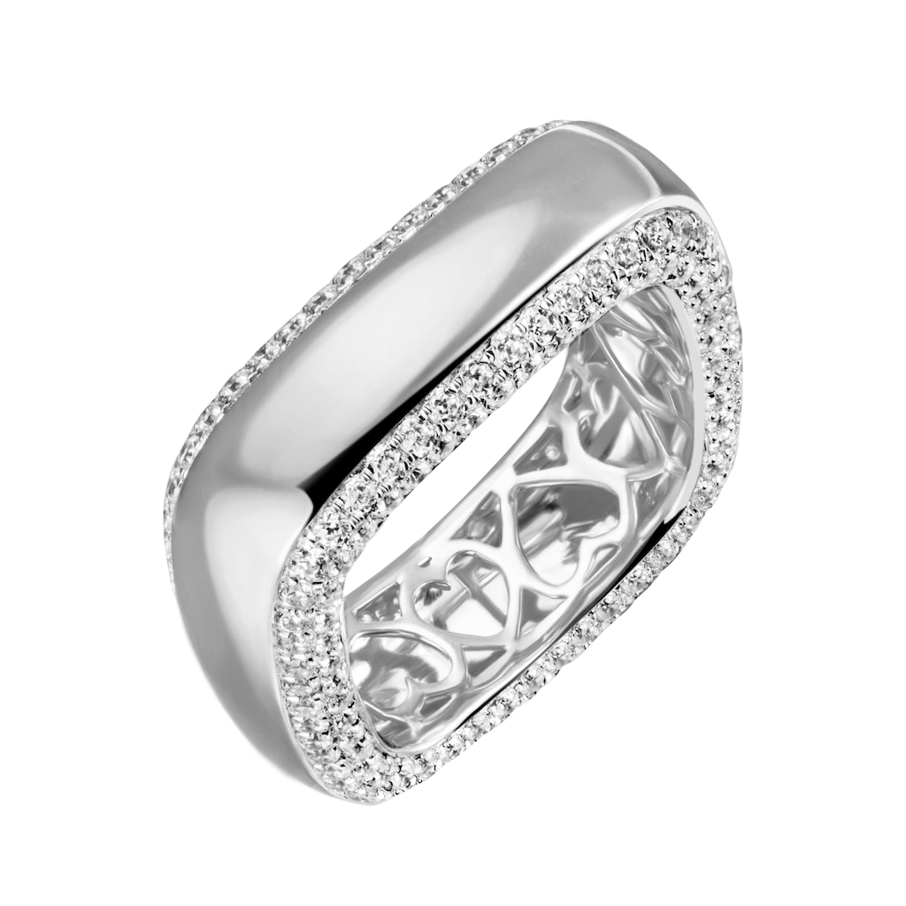 Firetti Fingerring »Schmuck Geschenk Silber 925 Silberring eckig Herzaussparung«