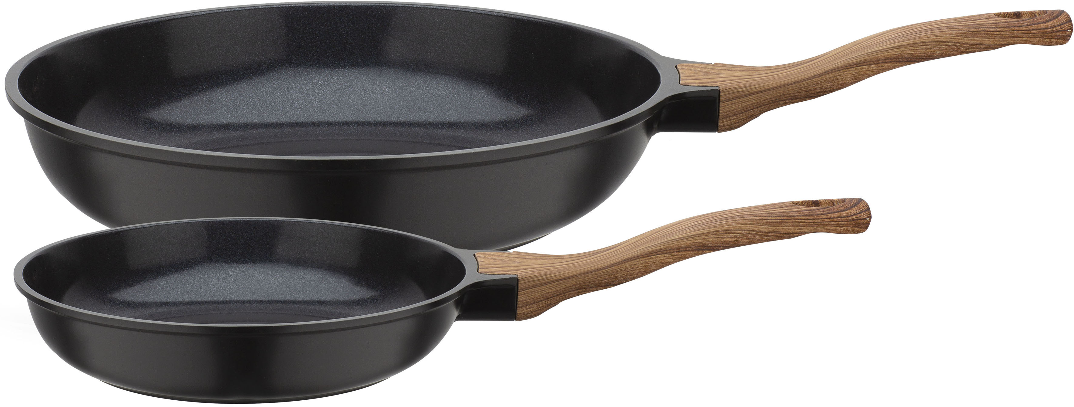 GSW Pfannen-Set "Natural Fit", Ø 28cm, schwarz, Pfannen, mit neuartiger PFAS-freien Antihaft-Versiegelung, Induktion