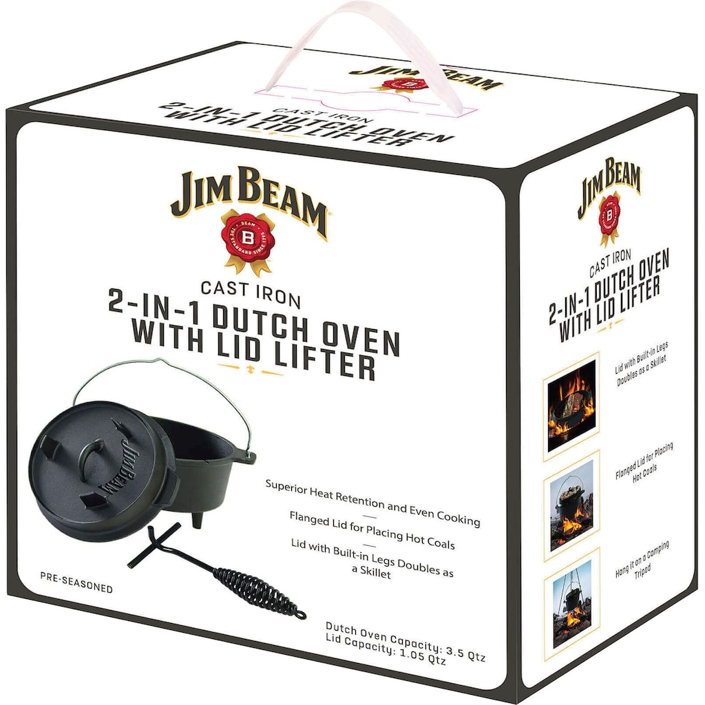 Jim Beam BBQ Grilltopf »Dutch Oven«, Gusseisen