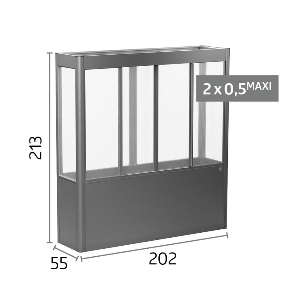 Biohort Gewächshaus »Florentina Gr. 2x0,5 MAXI, verschiedene Farben« Kompaktes Gewächshaus für hochwachsende Pflanzen