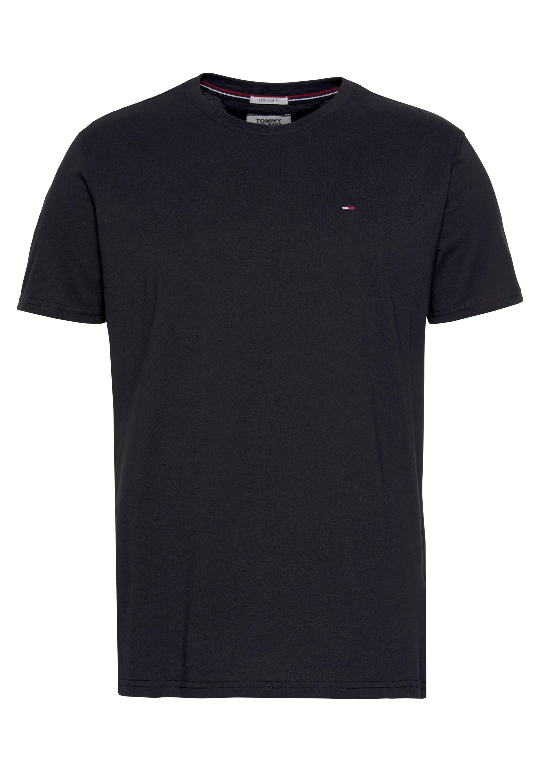 Tommy Jeans T-Shirt »TJM ESSENTIAL SOLID TEE«, Regular Fit mit Rundhalsausschnitt und dezenter Logo-Flag