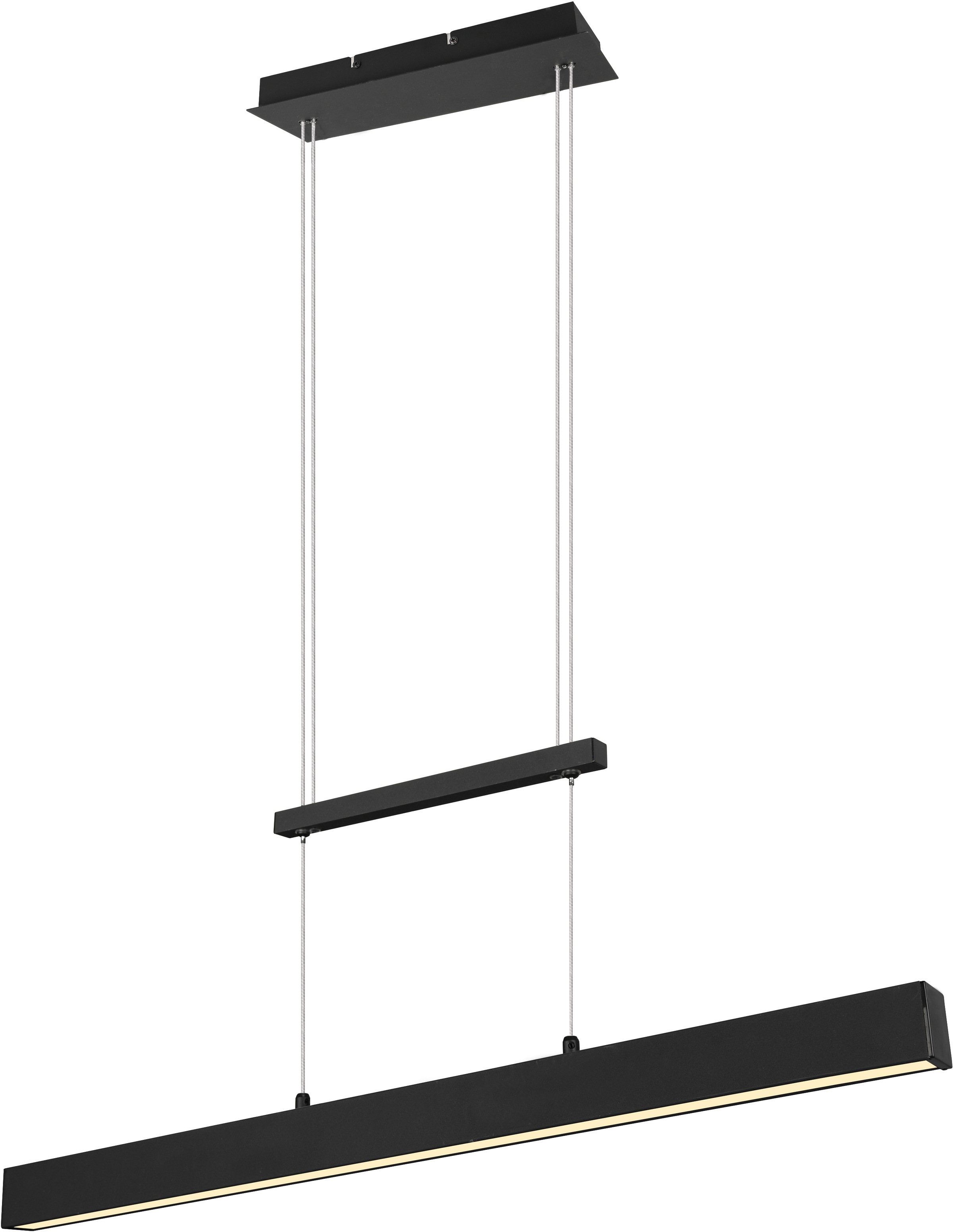 TRIO Leuchten LED Pendelleuchte PAROS, LED Hängelampe mit Switch Dimmer, LED-Modul, 1 St., Warmweiß, über Wandschalter dimmbar, höhenverstellbar, up and down Beleuchtung, 3000K, Abhängung 150cm