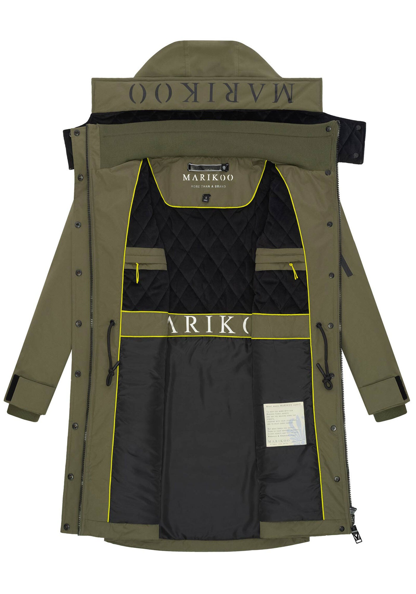 Marikoo Winterjacke »Anoukaa«, langer Parka mit abnehmbarer Kapuze