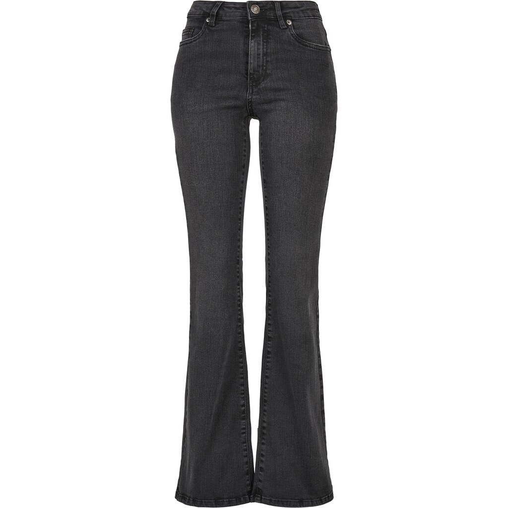 URBAN CLASSICS Bequeme Jeans »Urban Classics Damen Ladies High Waist Flared Denim Pants«, (1 tlg.)