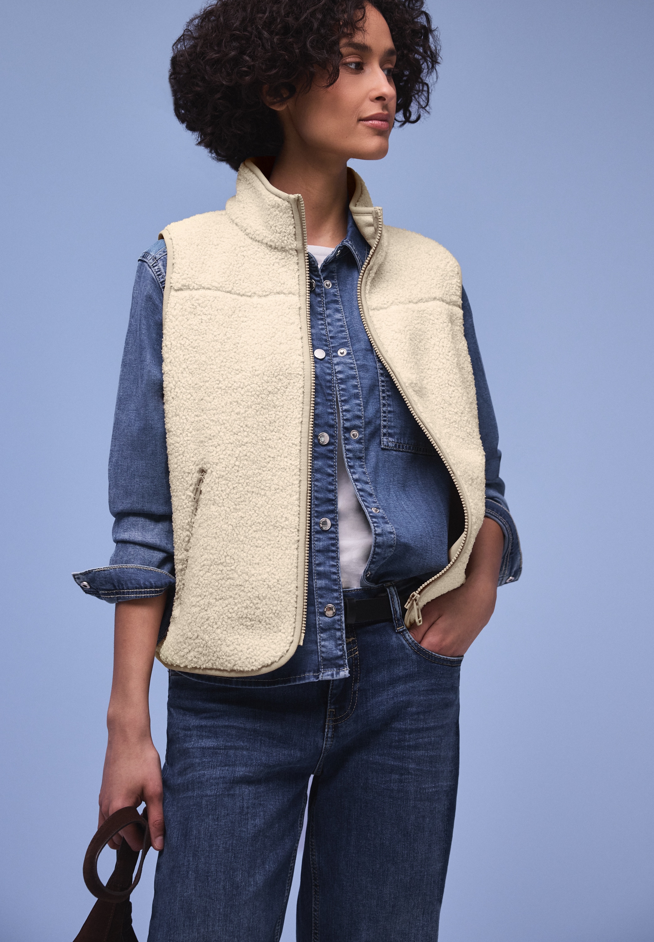 STREET ONE Fellweste mit Stehkragen günstig online kaufen