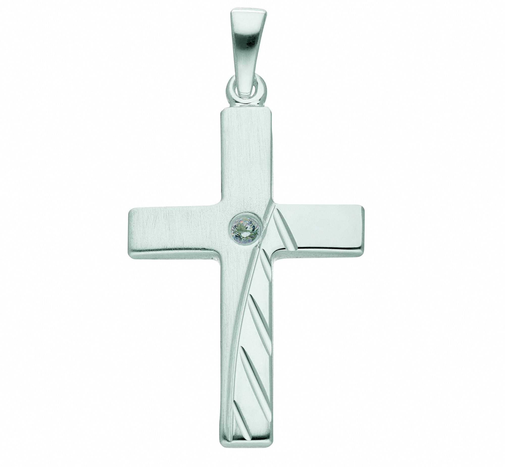 Halskette Kreuz Silber Schmuckset »925 mit BAUR Kette Anhänger mit Zirkonia«, Adelia´s - mit Anhänger Set |