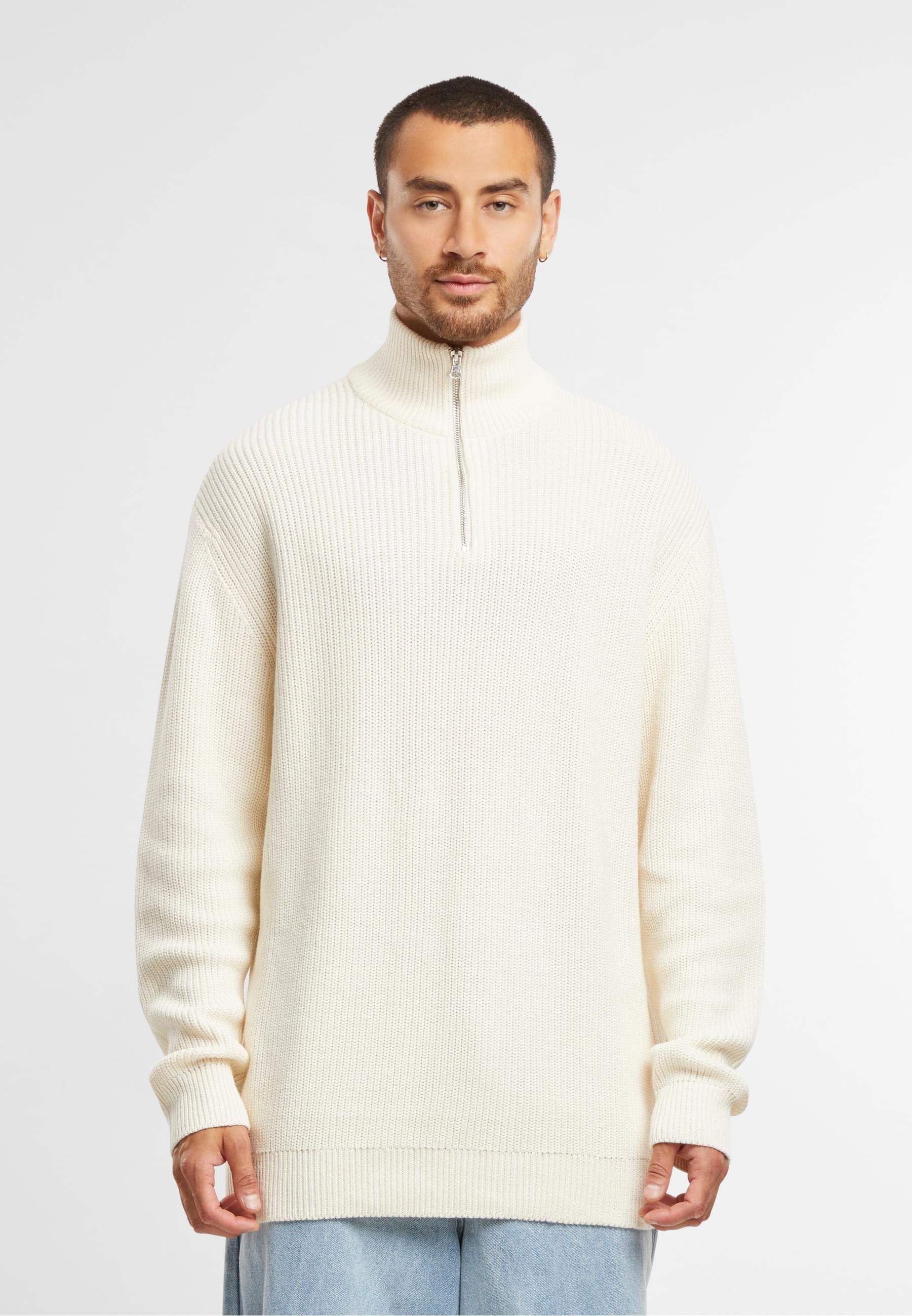 URBAN CLASSICS Sweater »Urban Classics Rib Basic Troyer«, (1 tlg.)
