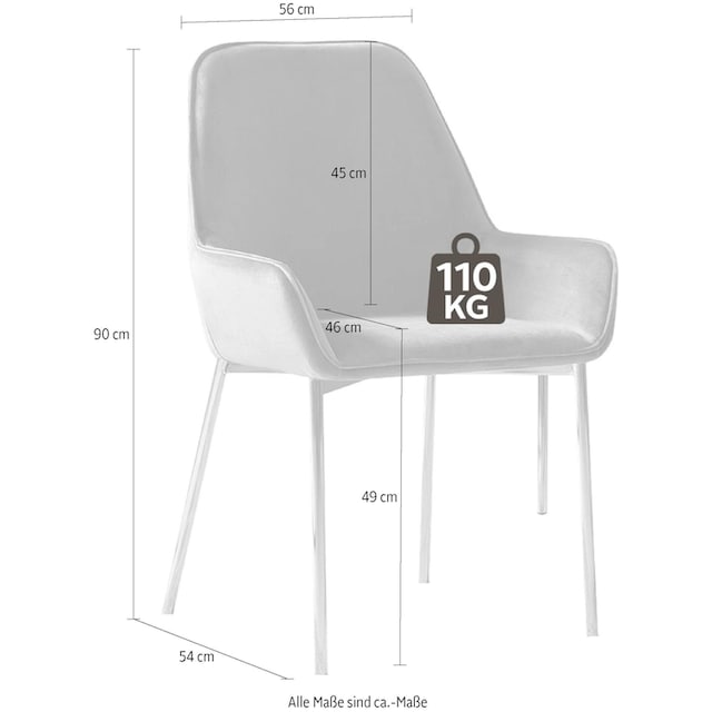 SalesFever Armlehnstuhl, (Set), 2 St., Samtvelours, mit modernem,  messingfarbenem Gestell kaufen | BAUR