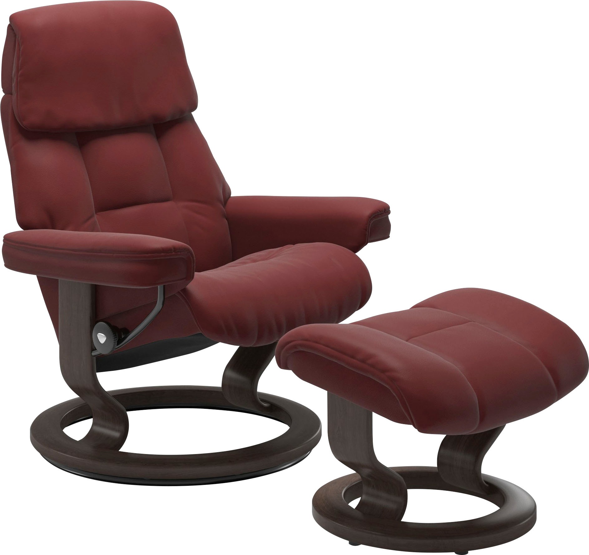 Stressless® Relaxsessel »Ruby«, (Set, Relaxsessel mit Hocker), mit Classic Base, Größe S, Gestell Eiche, Wenge, Braun & Schwarz