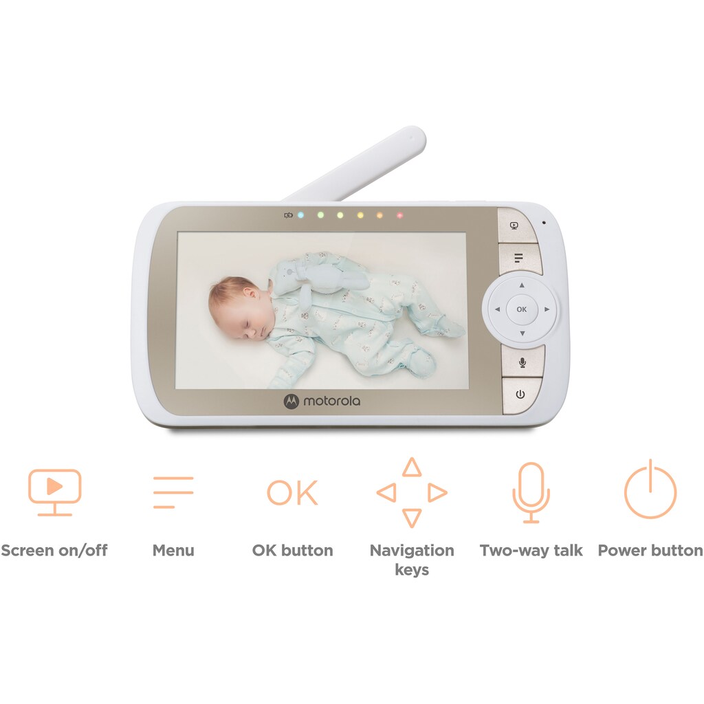 Motorola Babyphone »Video Nursery VM65X Connect WiFi«, mit Krippenhalterung