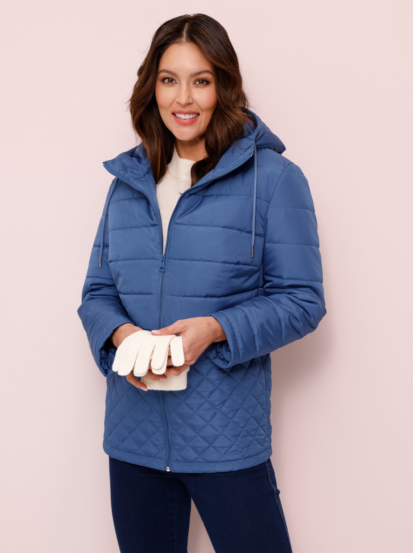 Classic Basics Steppjacke, mit Kapuze