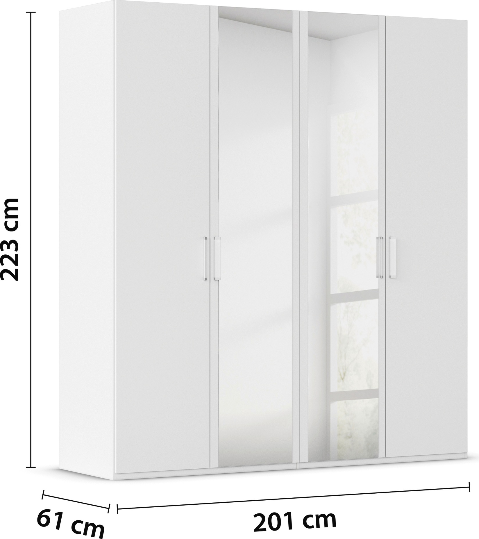 rauch Drehtürenschrank »Kleiderschrank Schrank Garderobe Schlafzimmerschrank EVELYN«, (in 2 Höhen 197 oder 210 cm erhältlich), in elegantem Stil, viel Stauraum 3 Breiten und 2 Höhen MADE IN GERMANY