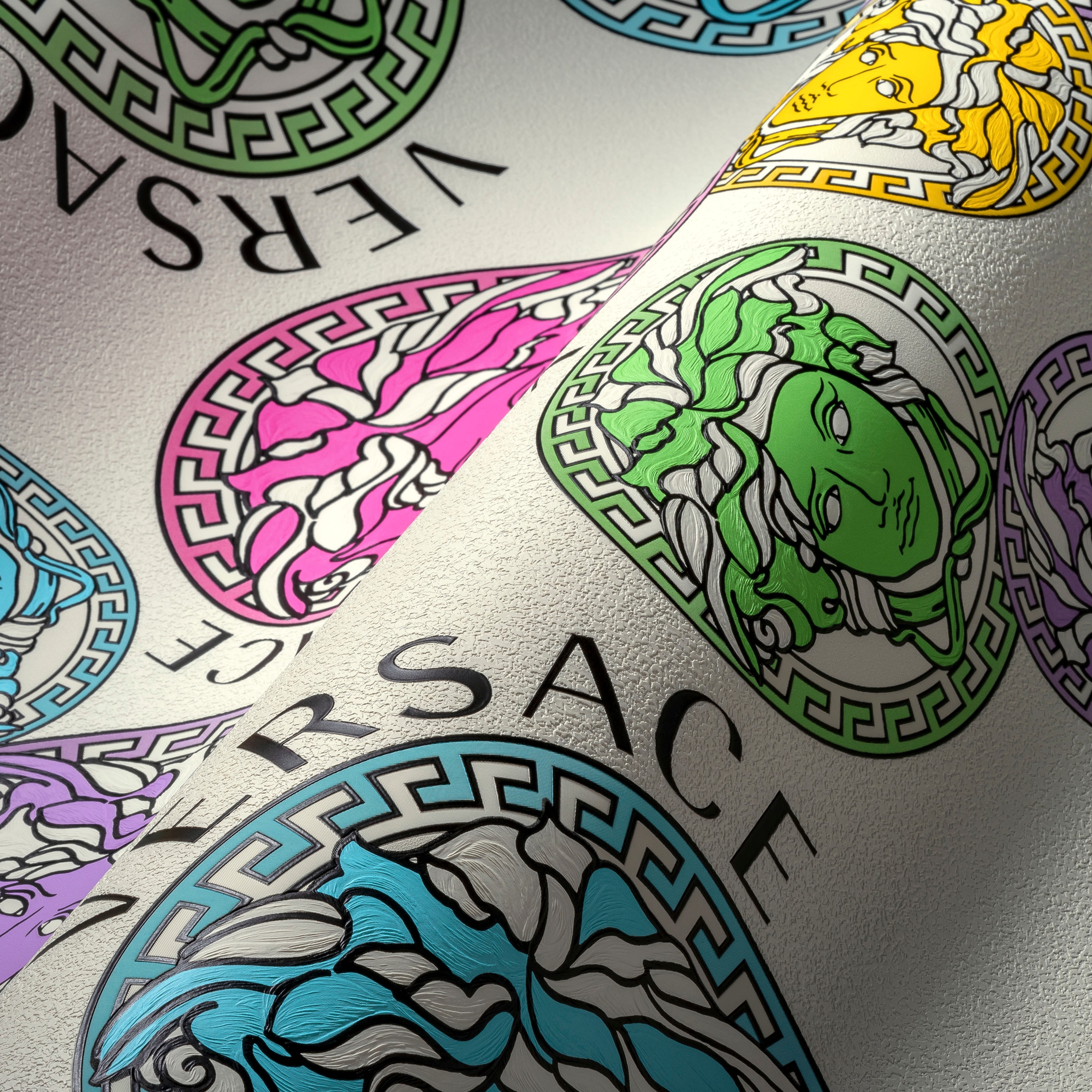 Versace Vliestapete »Wallpaper Versace 5 Medusakopf« abstrakt | gemustert | leicht glänzend leicht strukturiert Designertapete Tapeten Wohnzimmer Schlafzimmer Küche Flur Design Optik
