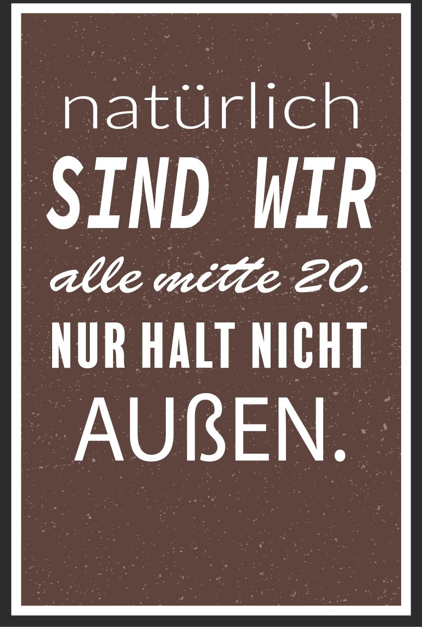 queence Metallbild »Mitte 20«, Schriftzüge-Schriftzug, (1 St.), Stahlschilder