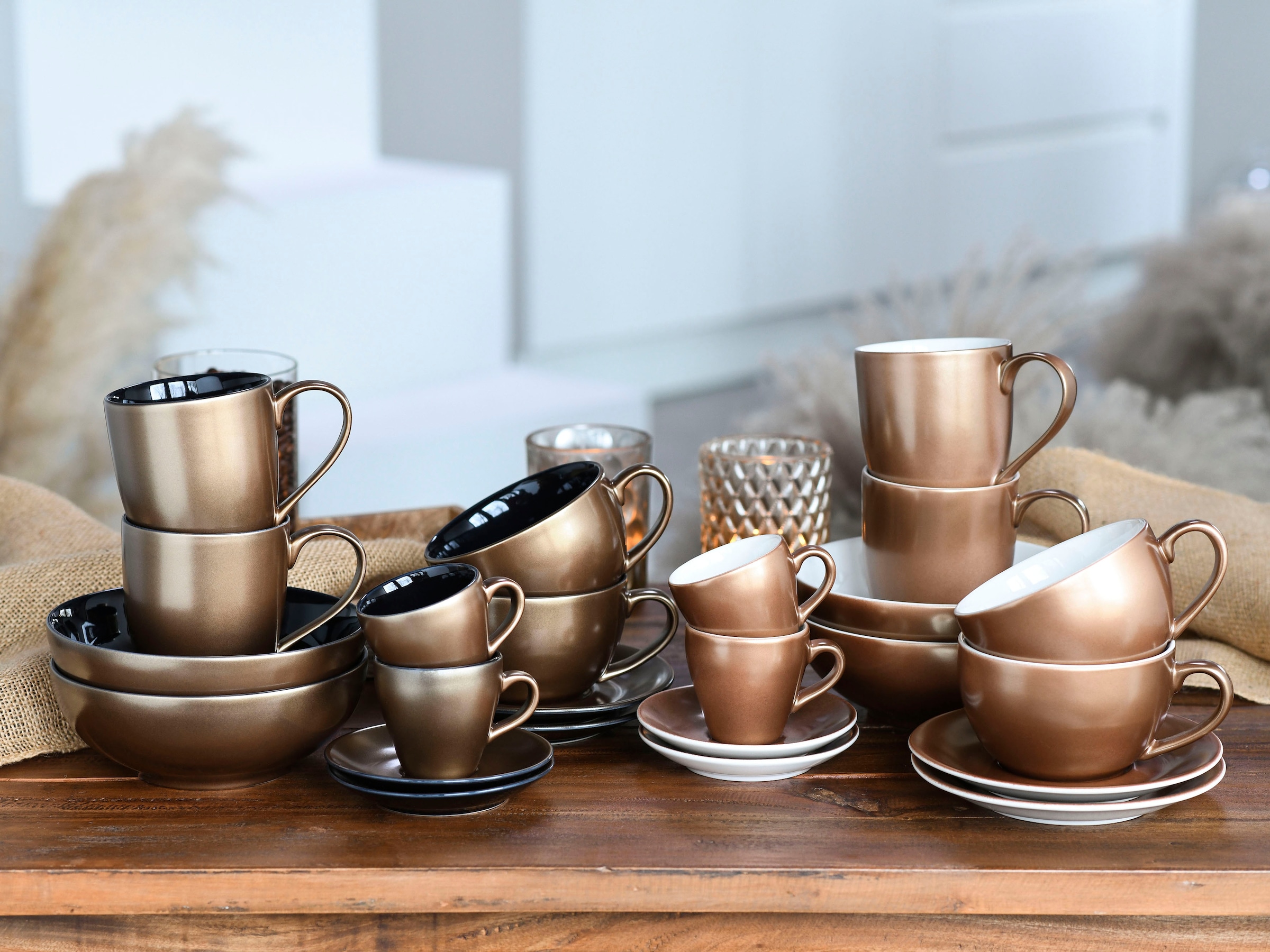 CreaTable Espressotasse »Golden Days« 4-teilig, inkl. Untertasse