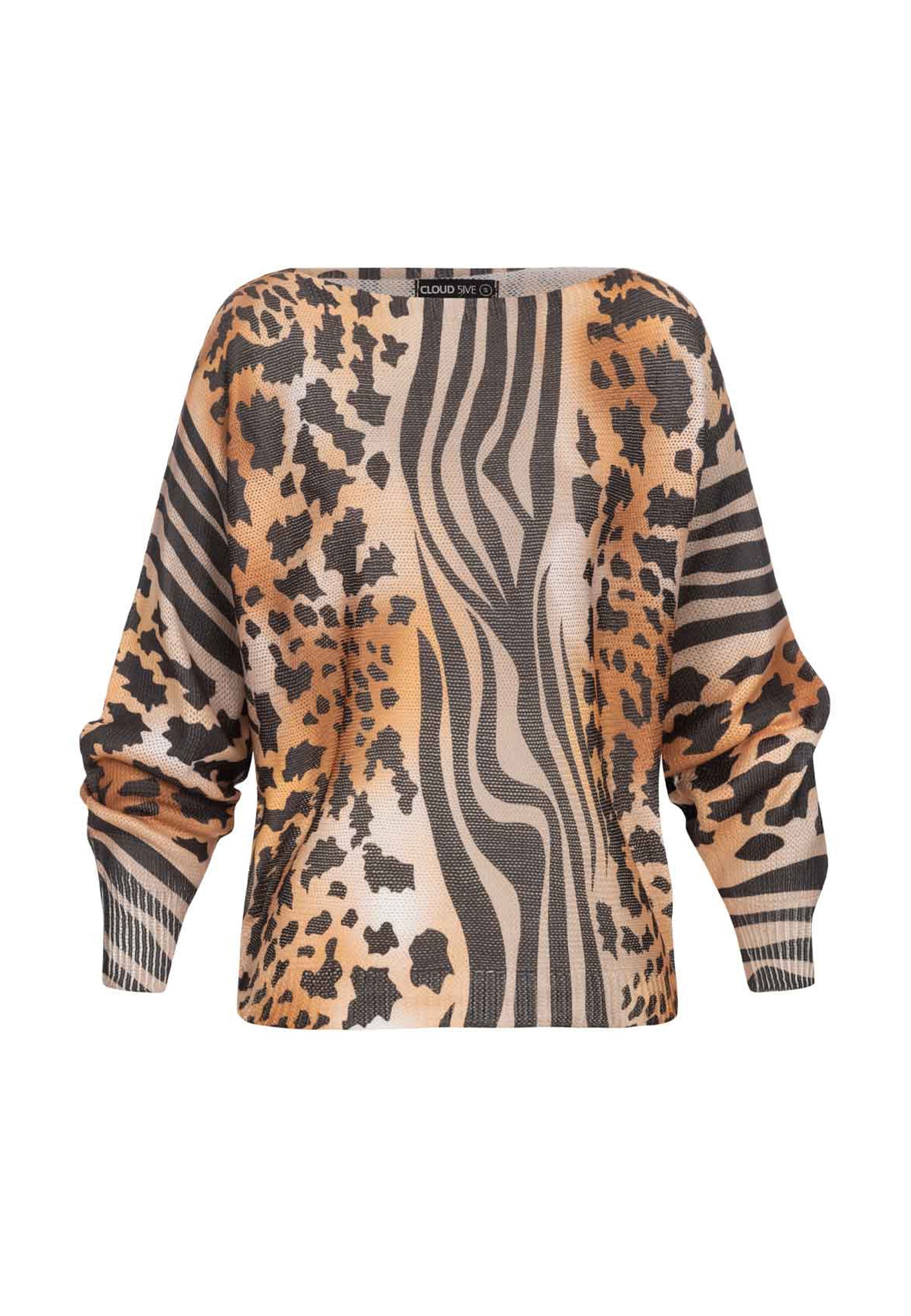 CLOUD 5IVE T-Shirt "CLOUD 5IVE Shirt mit Leo-Print beige" 1