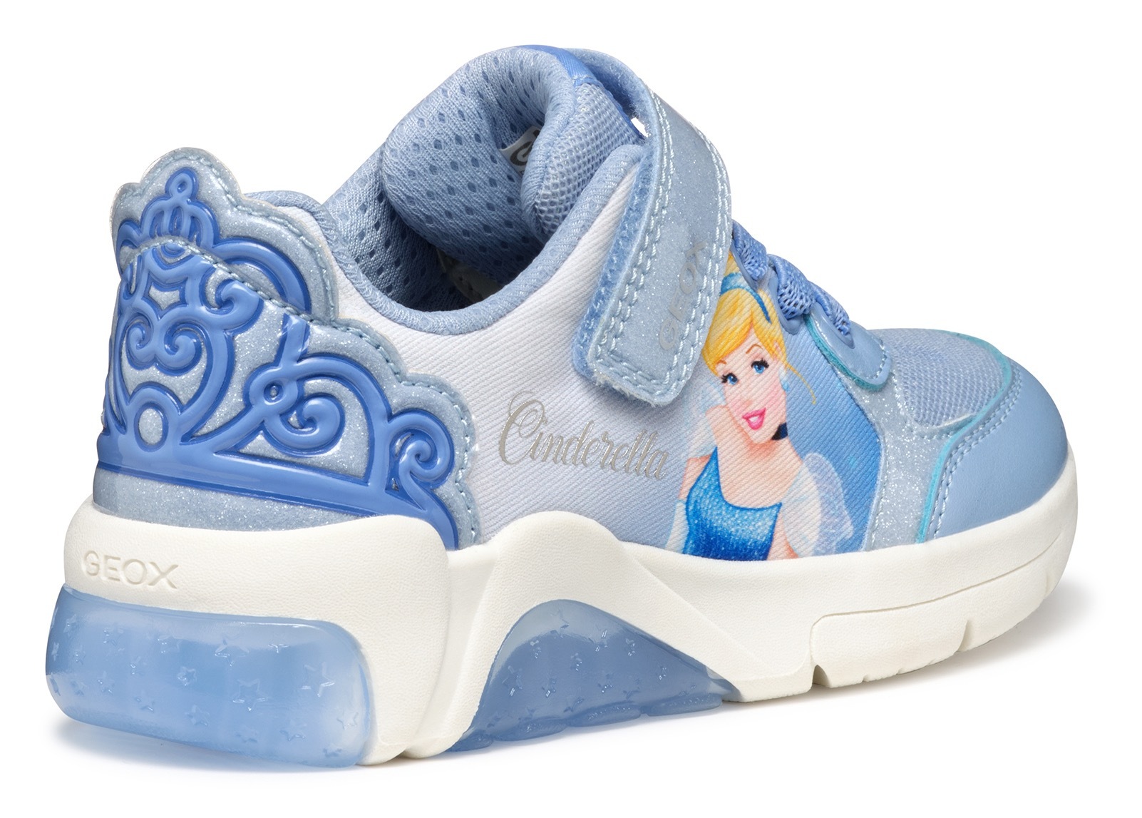Thumbnail - Geox Sneaker "J FADINLIGHT GIRL Blinkschuh", Disney Sneaker, Klettschuh mit Glitzer und Cinderella Motiv, Blinki