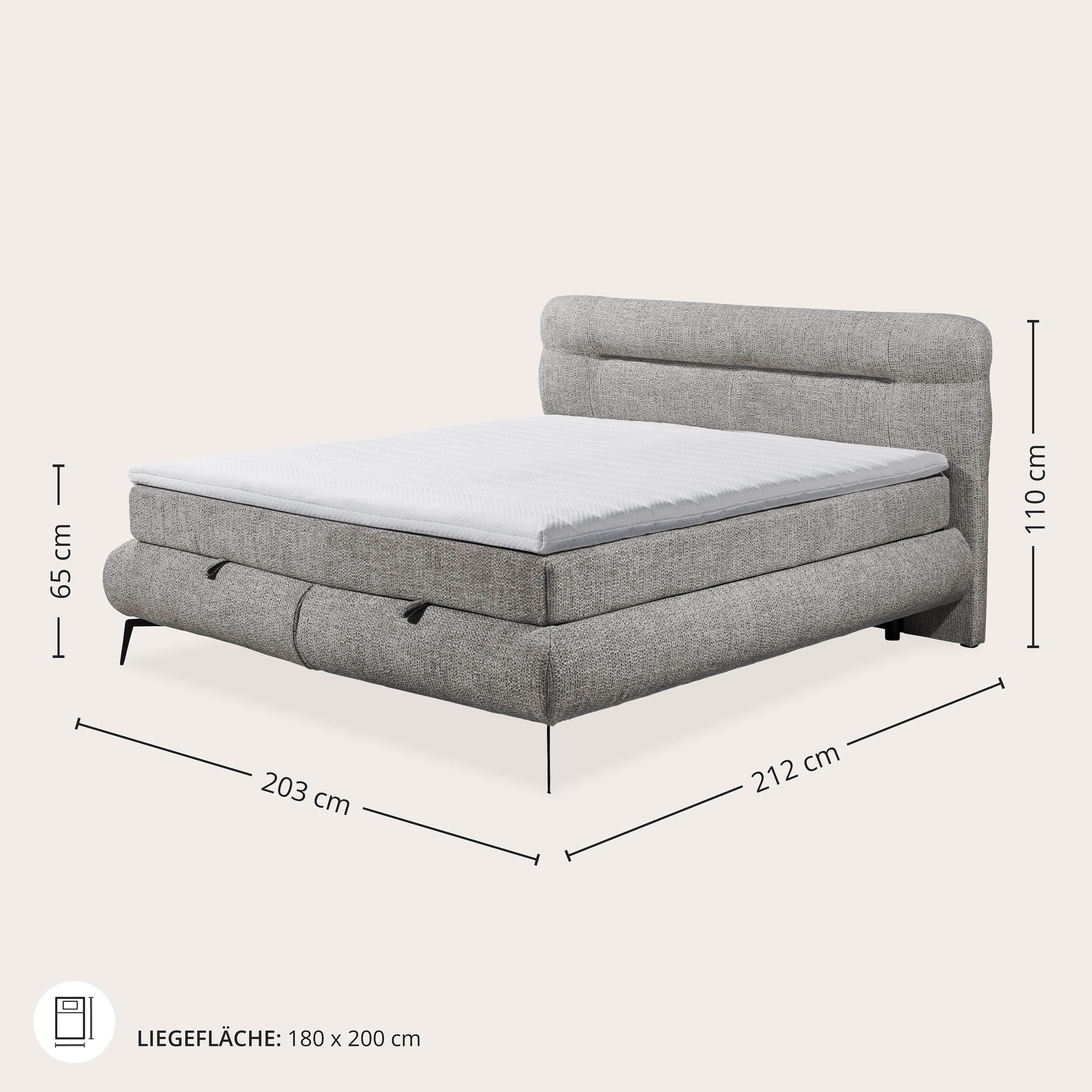 ED EXCITING DESIGN Boxbett »Colmar 180x200 mit 7-Zonen-Tonnentaschenfederkern«