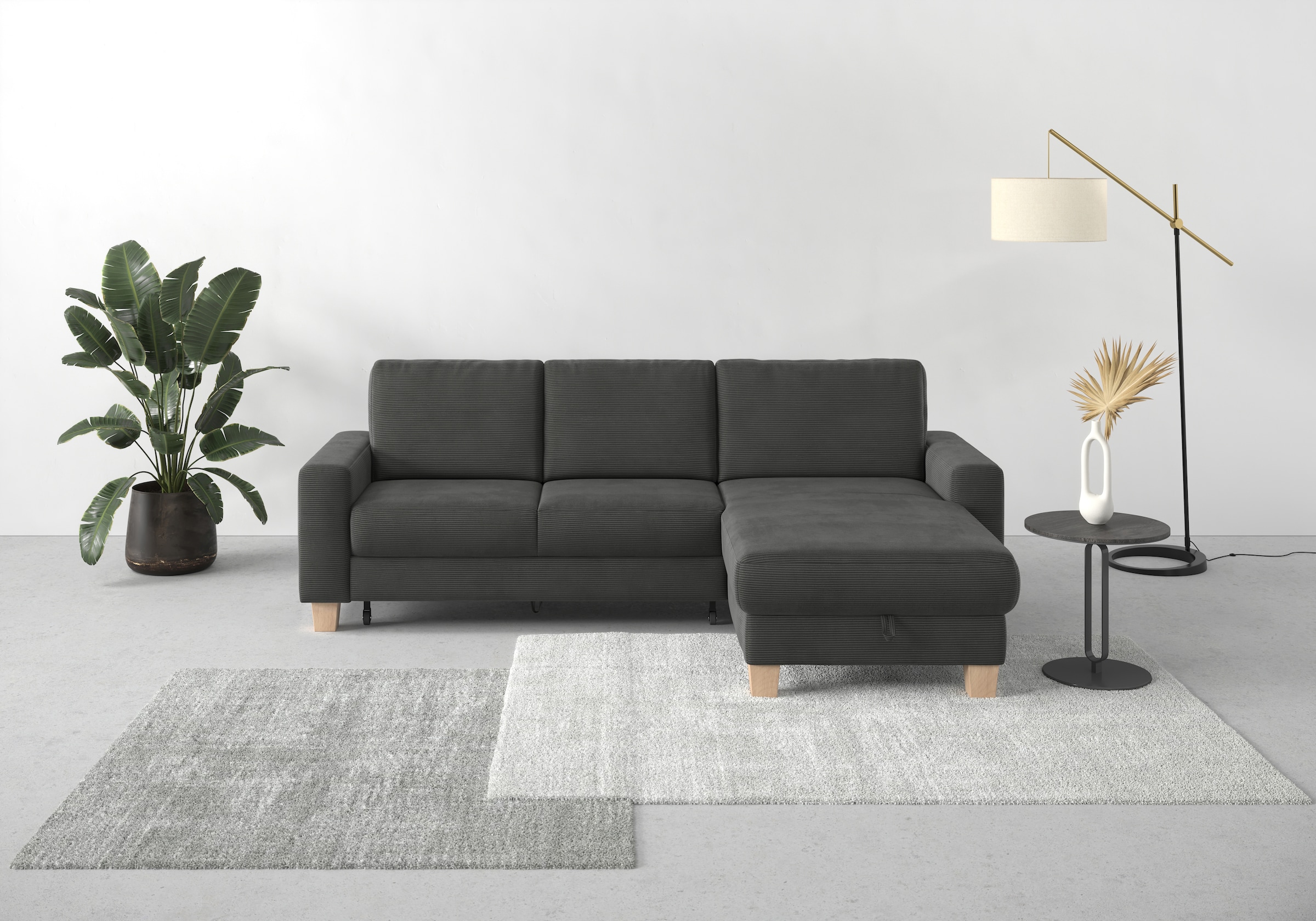 Home affaire Ecksofa "Summer L-Form", mit Recamiere, mit oder ohne Bettfunk günstig online kaufen