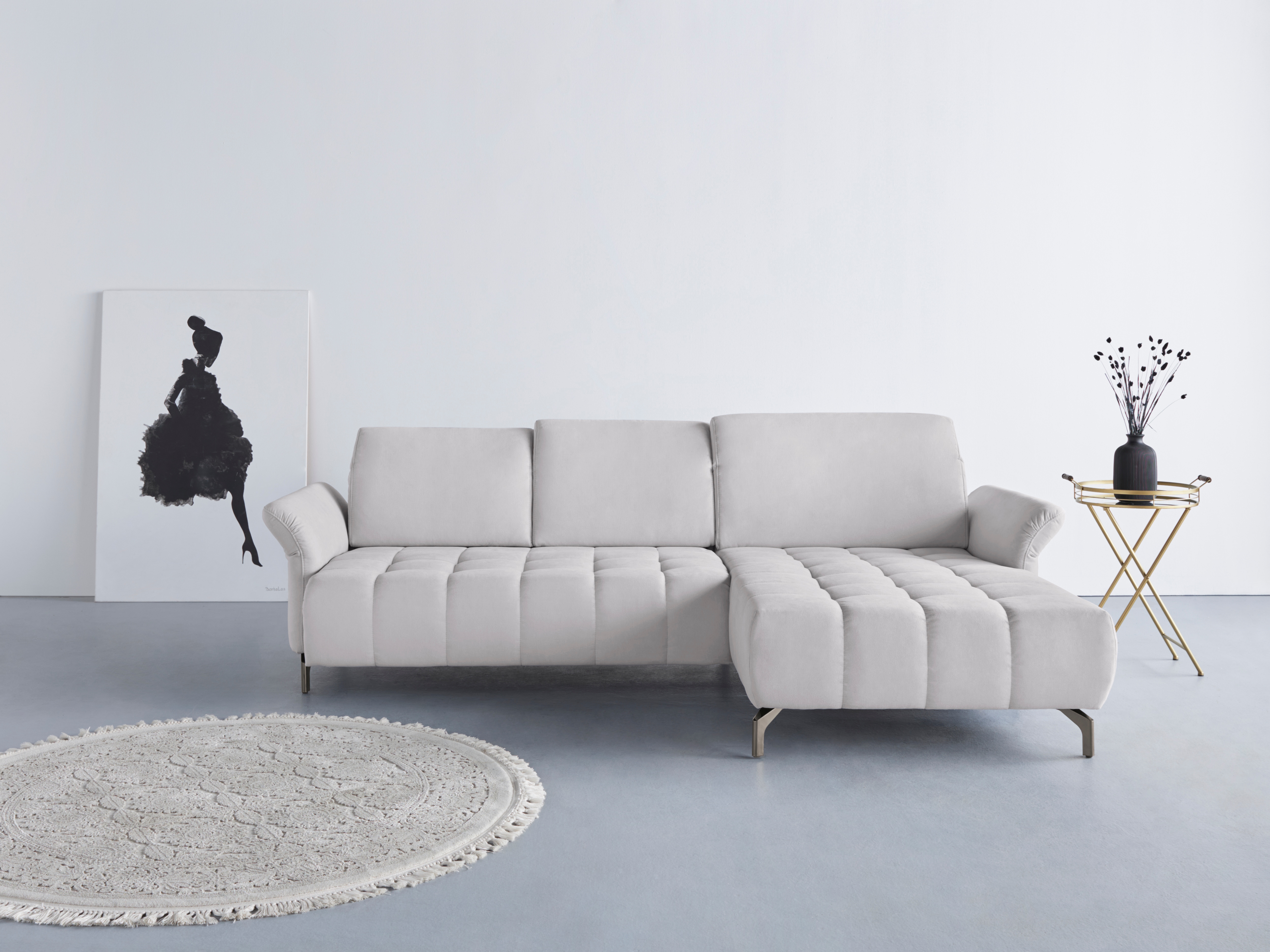OTTO home Ecksofa "Fresh L-Form" Federkern, wahlweise Kopfteilverstellung und motorischer Vorziehsitz