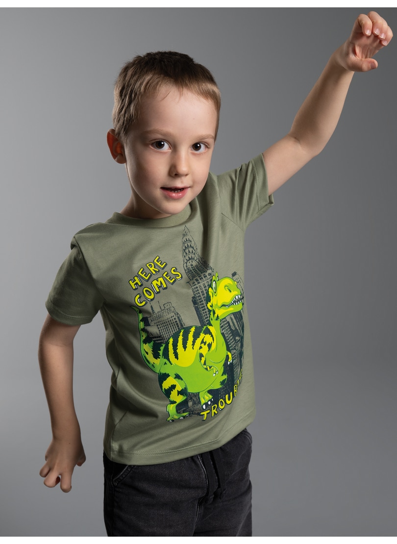 Trigema 1100000002199 "TRIGEMA T-Shirt mit großem Dino-Printmotiv" 1