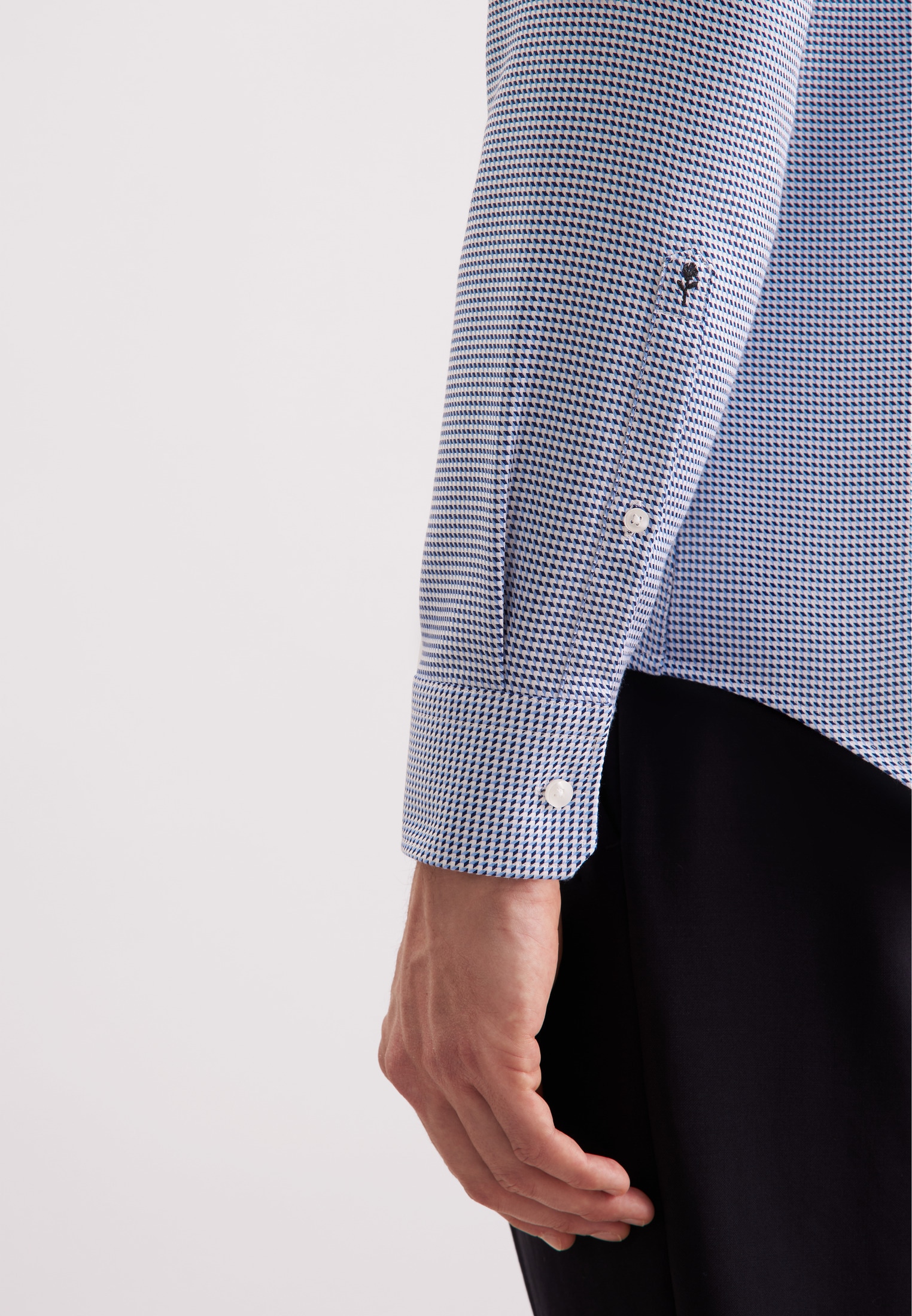 seidensticker Businesshemd »Schwarze Rose« X-Slim 1/1 Kentkragen Pepita