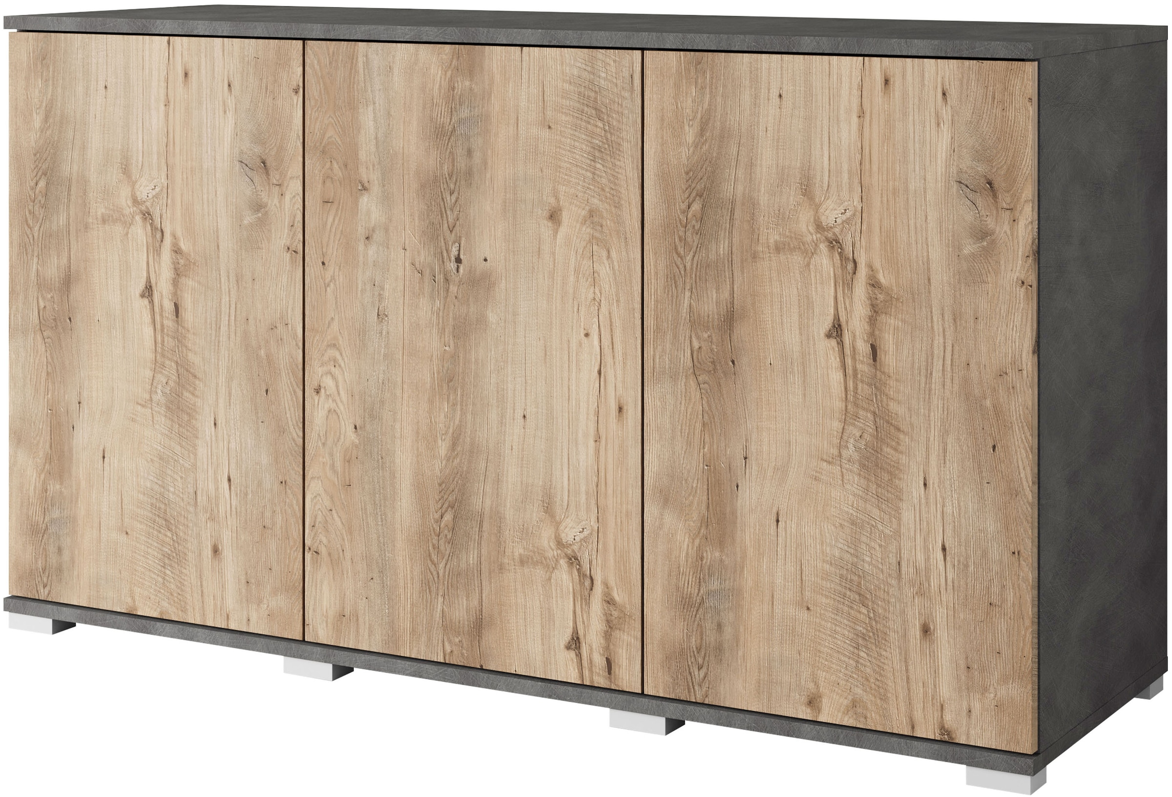 INOSIGN Sideboard »Kenia, moderne grifflose Kommode mit 3 Türen, Breite 120 cm«, (1 St.), Push-to-Open-Fronten, höhenverstellbaren Einlegeböden
