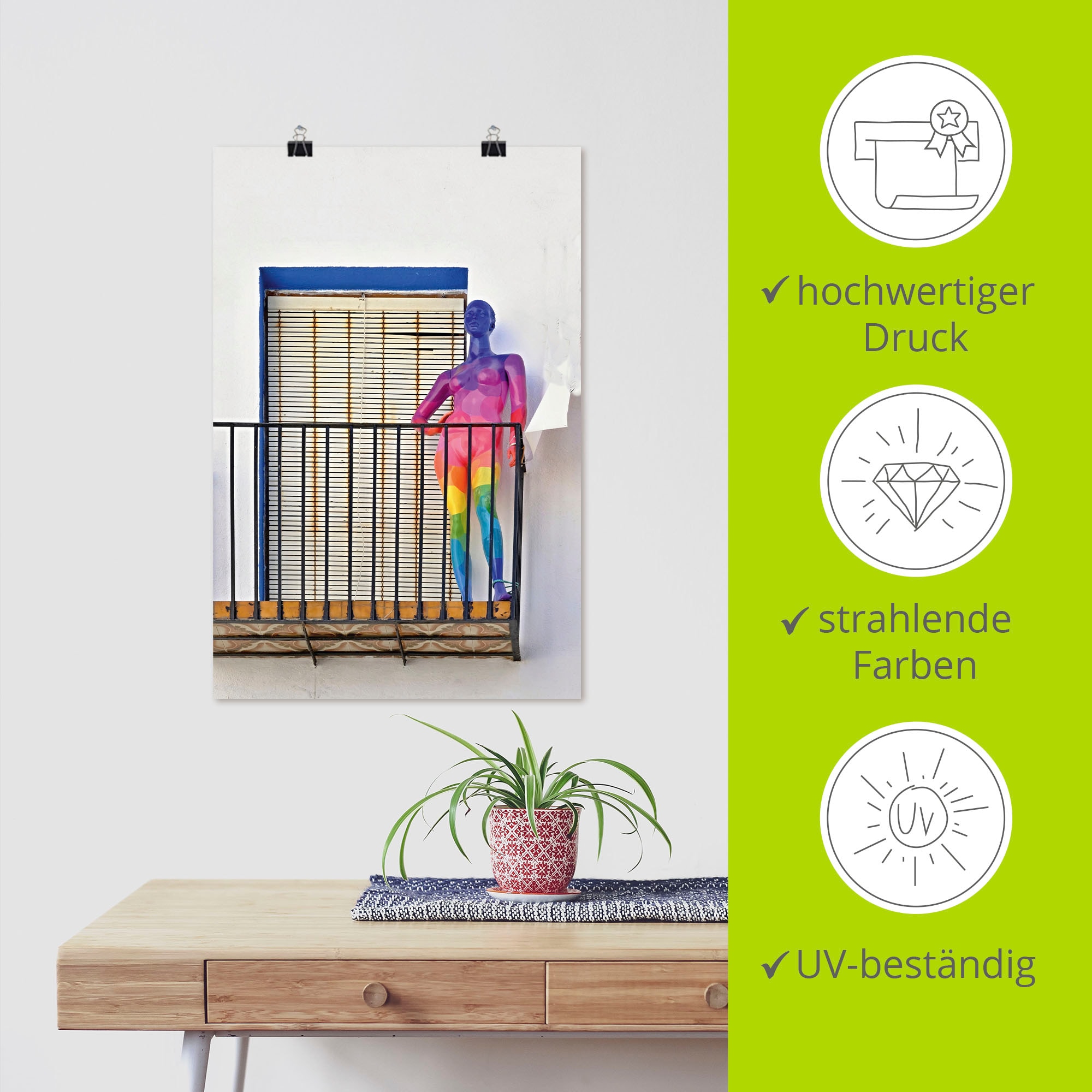 Artland Wandbild »Regenbogen Schaufensterpuppe« Arrangements 1 Stk. tlg. als Alubild, Leinwandbild, Poster, Wandaufkleber in verschied. Größen