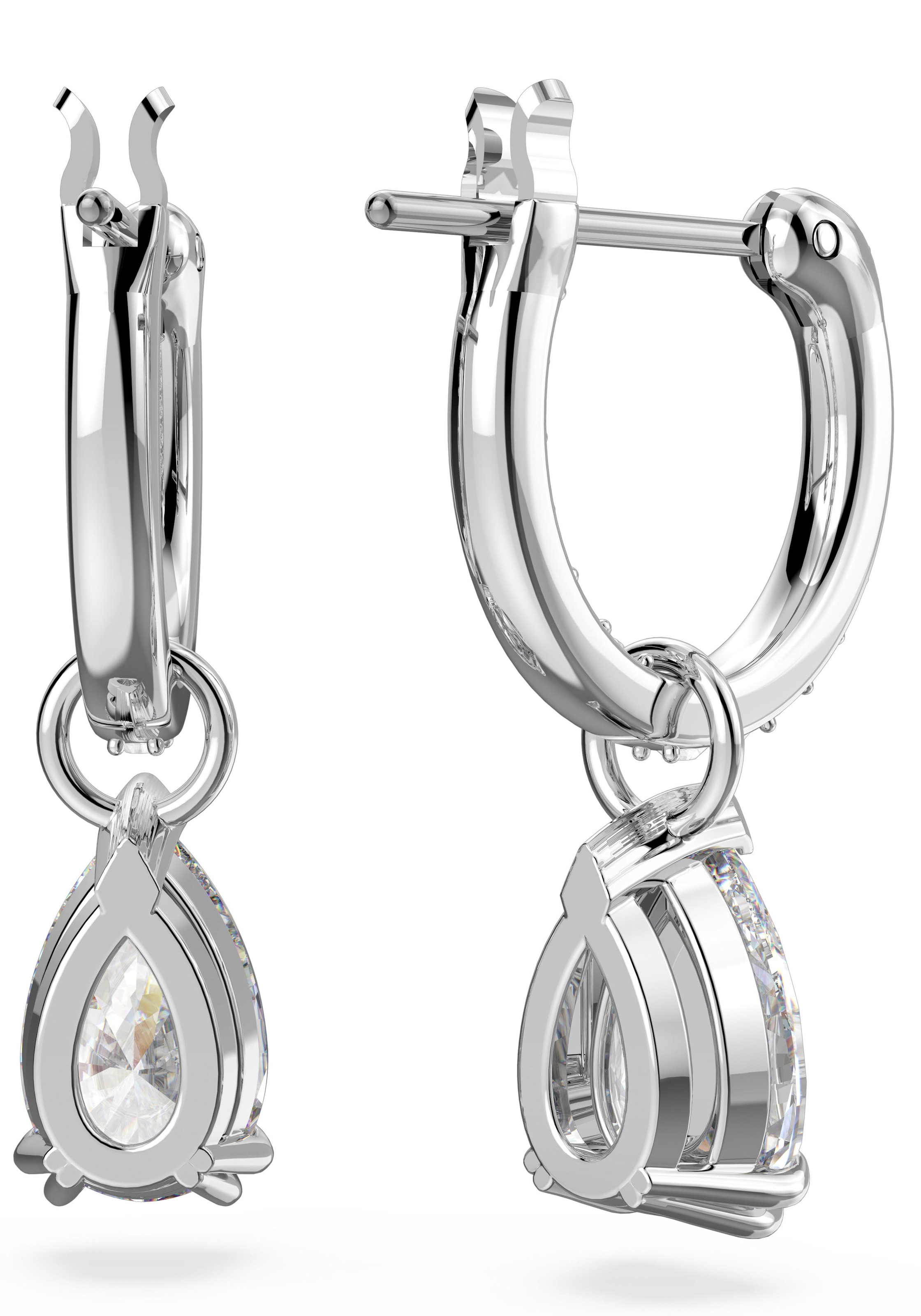 Swarovski Paar Creolen »Stilla Pear Drop, 5636716, 5723564, 5723566«, mit Swarovski® Kristall - Einhänger abnehmbar