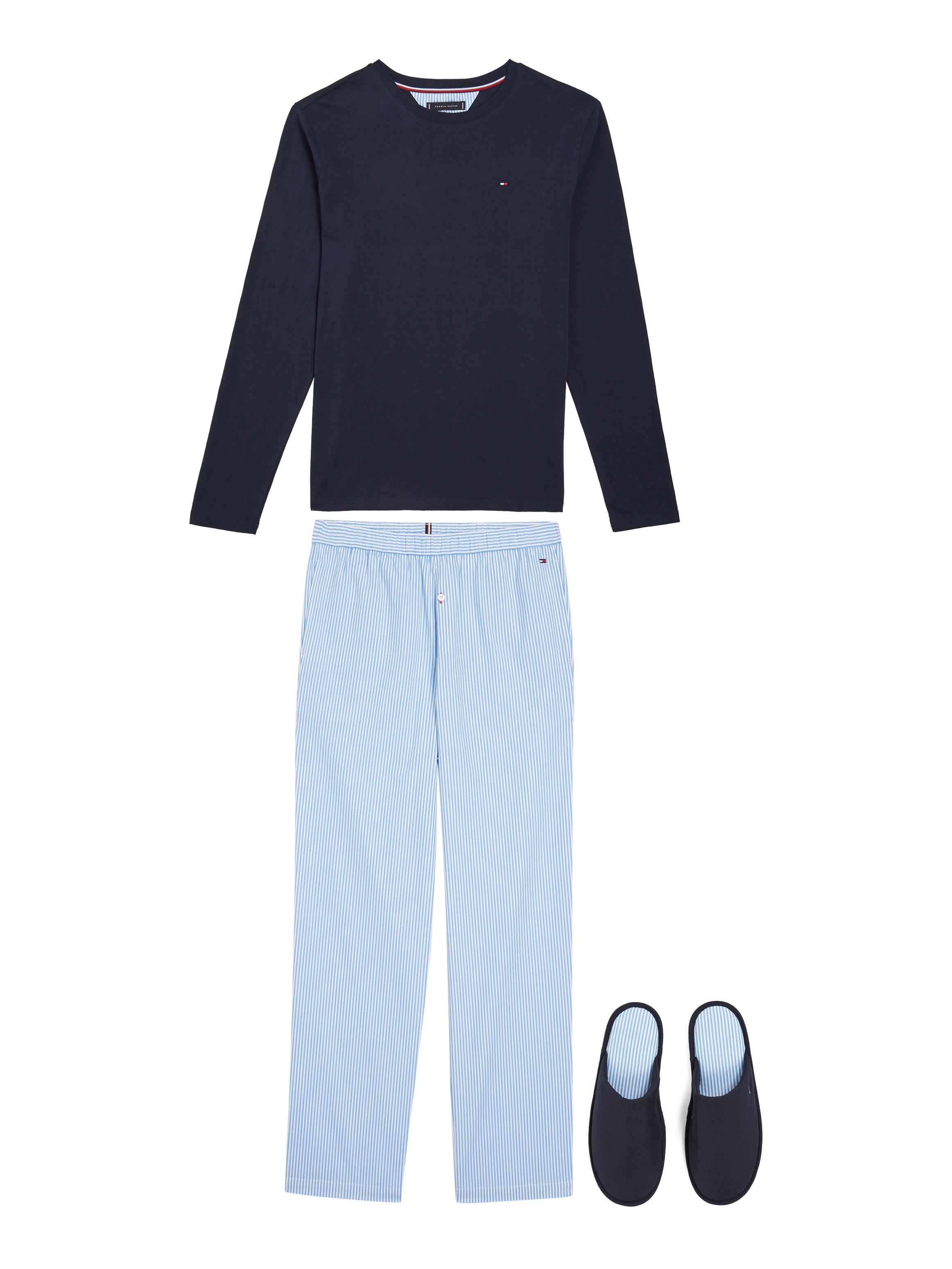 Pyjama »LS PANT SLIPPER SET«, (Set, 3 tlg., Pyjama + Slipper), mit Logostickerei