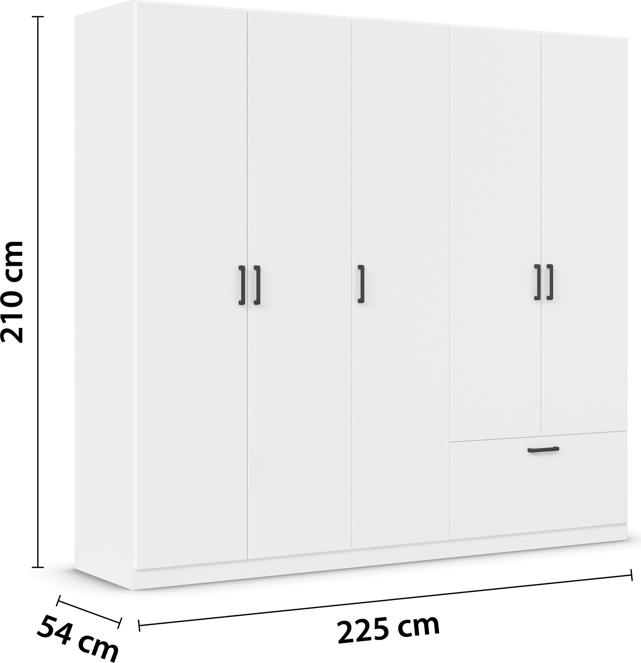 rauch Drehtürenschrank »Kleiderschrank Schrank Garderobe Wäscheschrank BARI«, mit Schubasten außen, moderner Griff in Graumetallic MADE IN GERMANY