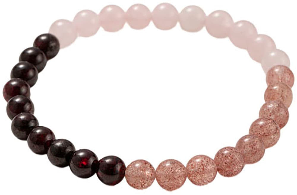 Firetti Armband »Schmuck Geschenk Armschmuck Armkette Edelstein Perlen« Made in Germany - mit Granat, Quarz, Rosenquarz