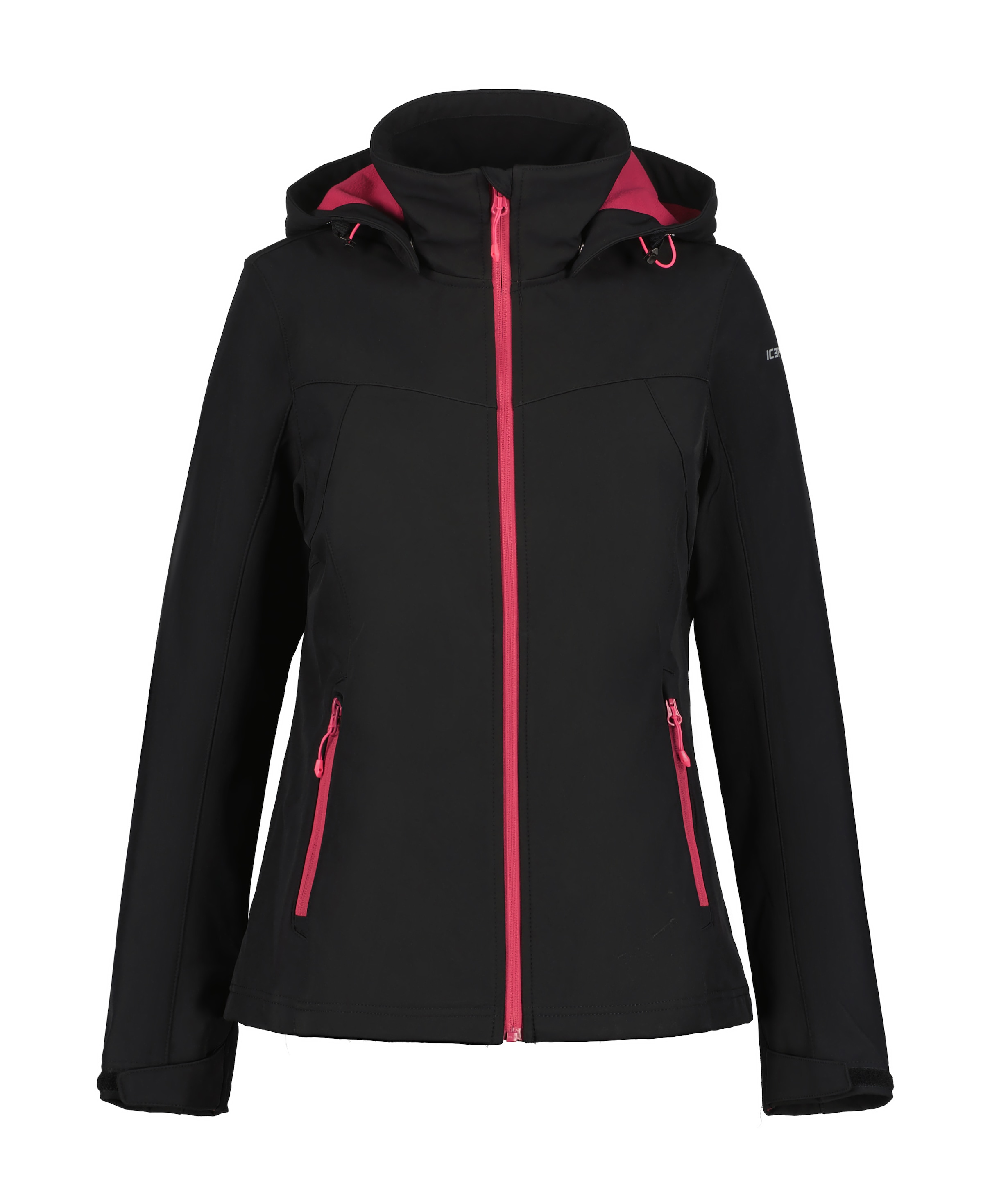 Icepeak Softshelljacke "D SOFTSHELLJACKE BRENHAM", mit Kapuze, mit hohem Stehkragen