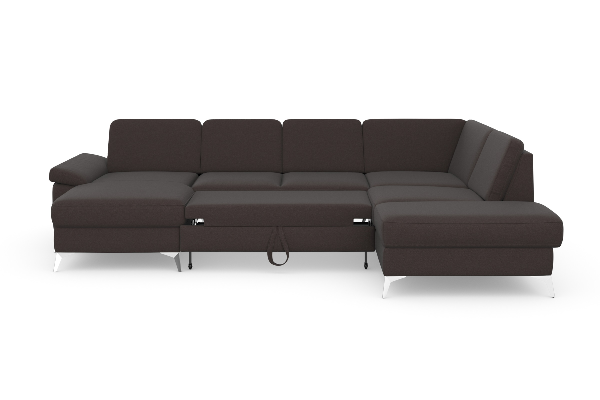 Wohnlandschaft SIT & MORE "Padua U-Form", braun (espresso), B:340cm H:89cm T:228cm, Sofas, Wohnlandschaft, inklusive Sitztiefenverstellung, Armteilfunktion und Federkern 9