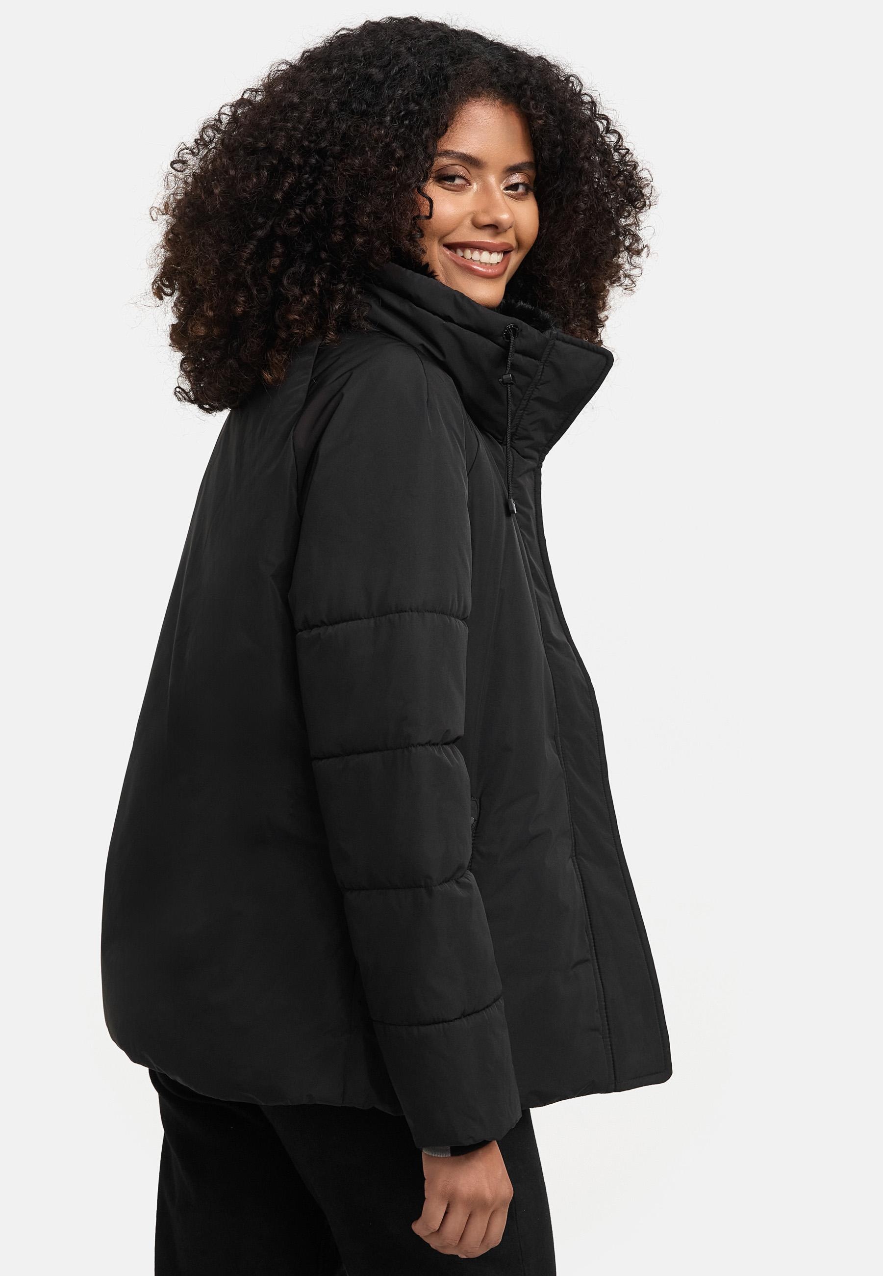 Navahoo Winterjacke »Frostii XIV«, ohne Kapuze, modische Damen Winter Steppjacke mit Kunstfellkragen